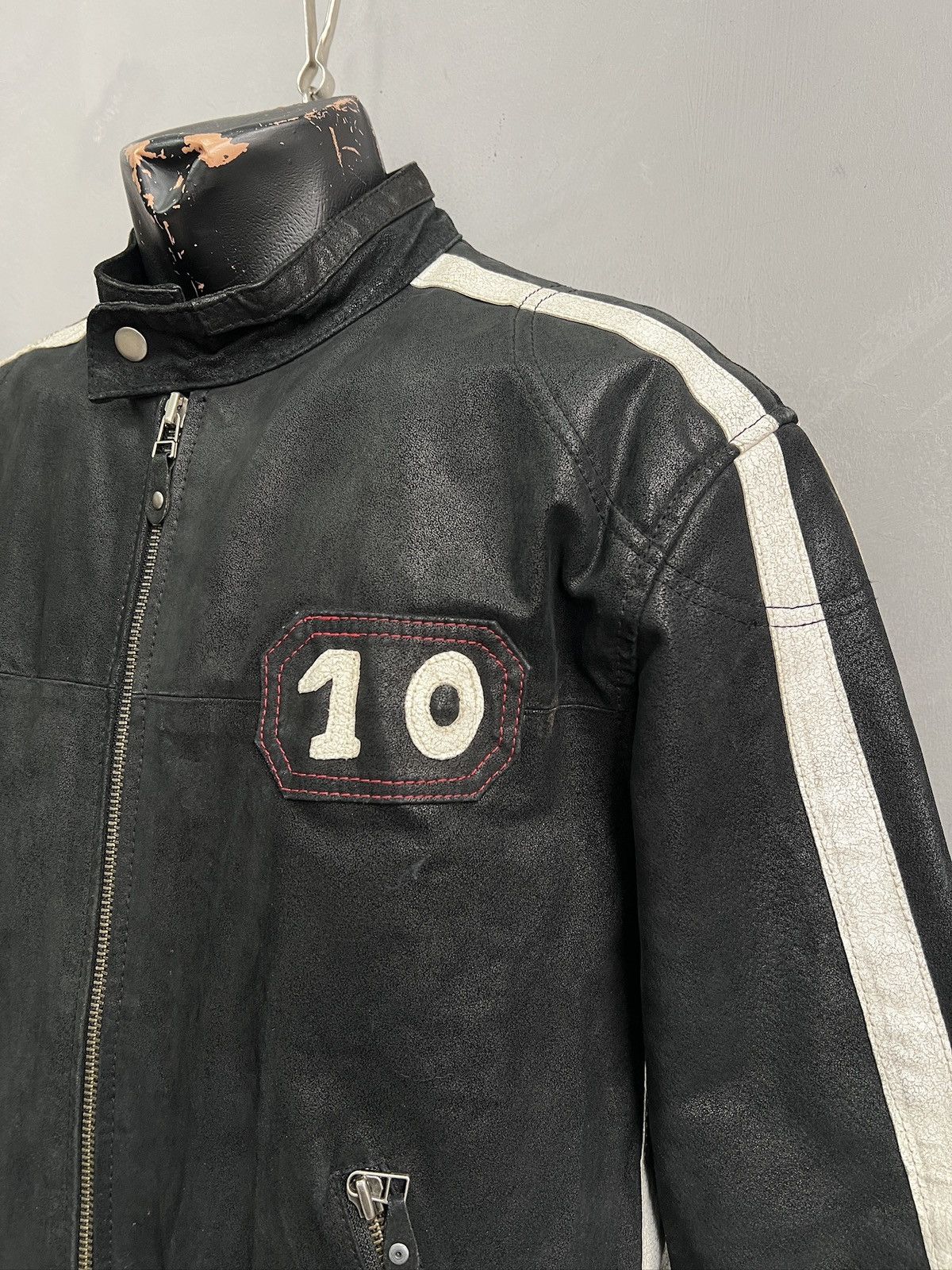 PPFM Archive black racing moto leather jacket marlboro style Size US L / EU 52-54 / 3 - 3 Thumbnail
