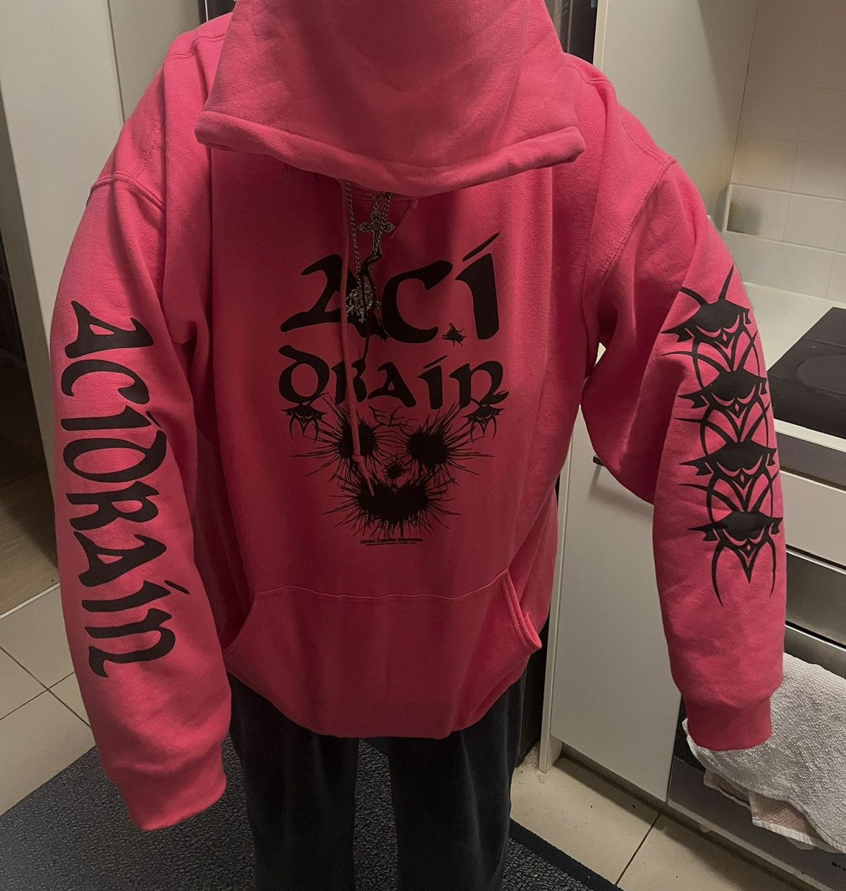 Drain Gang ACI DRAIN PINK MARTYR HOODIE Size US L / EU 52-54 / 3 - 1 Thumbnail