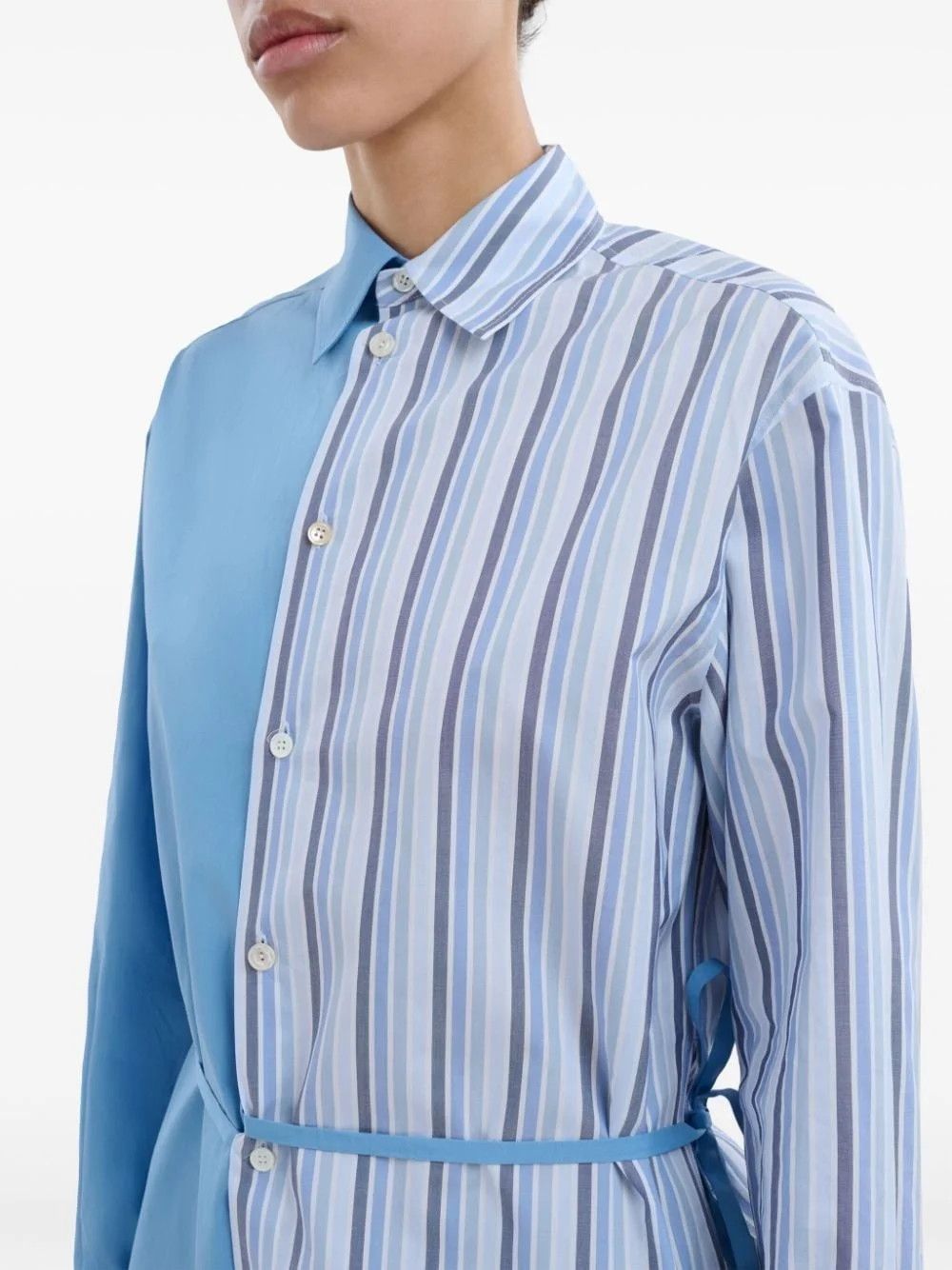Marni o1f1d3z0126 Panelled Half-And-Half Shirt in Multicolor Size L / US 10 / IT 46 - 5 Thumbnail