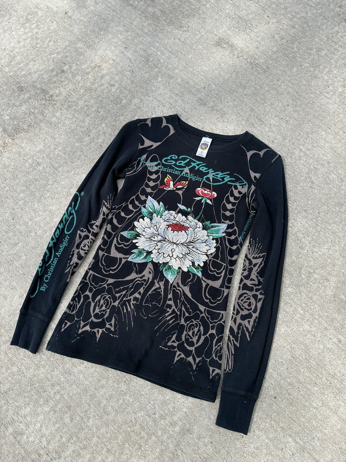 Ed Hardy Ed Hardy By Christian Audigier White Long sleeve Tee Size S Size S / US 4 / IT 40 - 6 Thumbnail