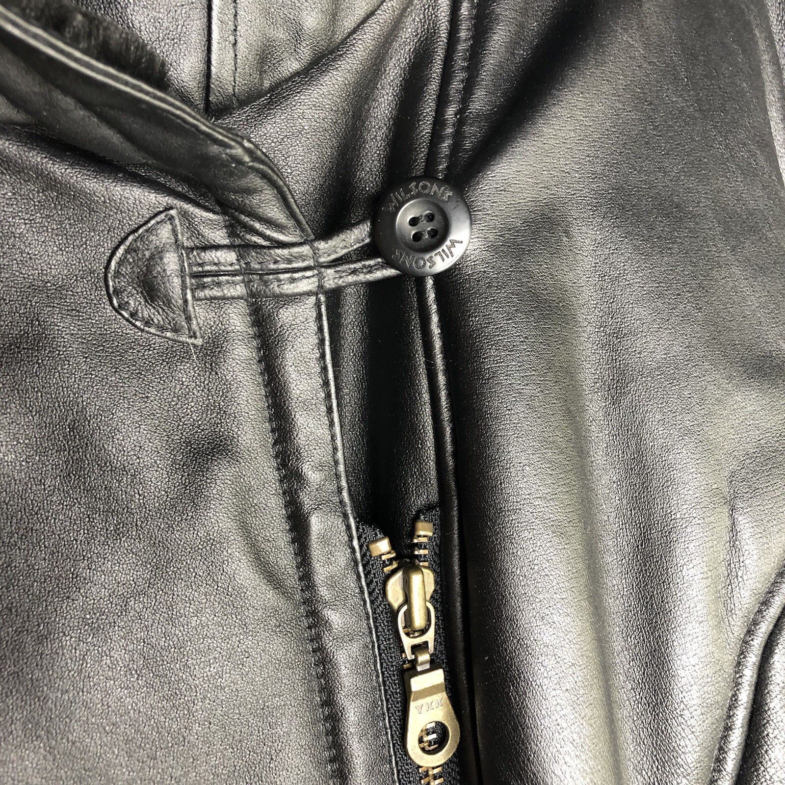 Wilsons Leather Wilsons 80s Women Black Leather Coat Jacket XL Full Fur Size XL / US 12-14 / IT 48-50 - 8 Thumbnail
