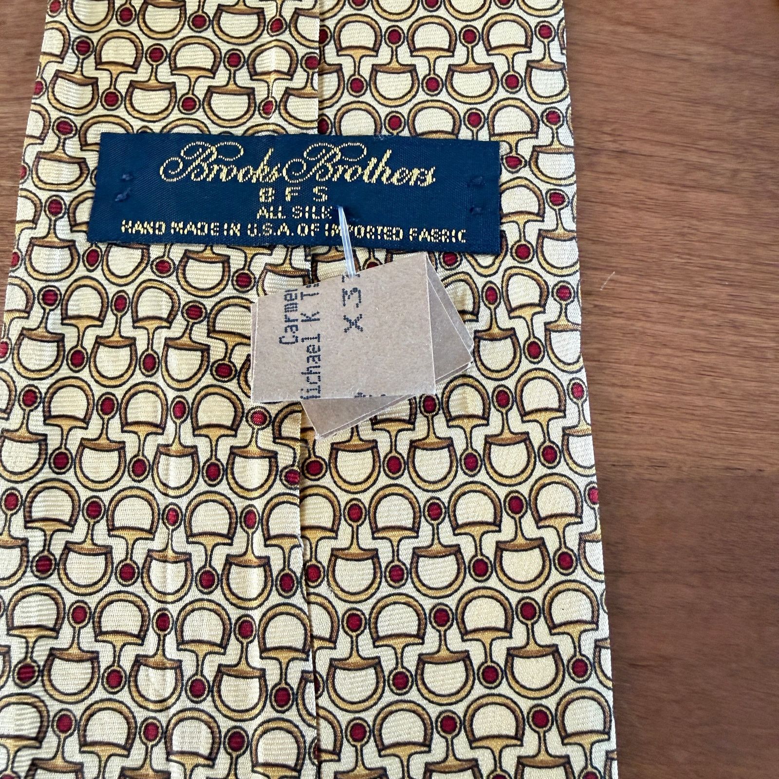 Brooks Brothers Brooks Brothers Silk Horse Bit Print Tie Yellow Red Size ONE SIZE - 3 Thumbnail