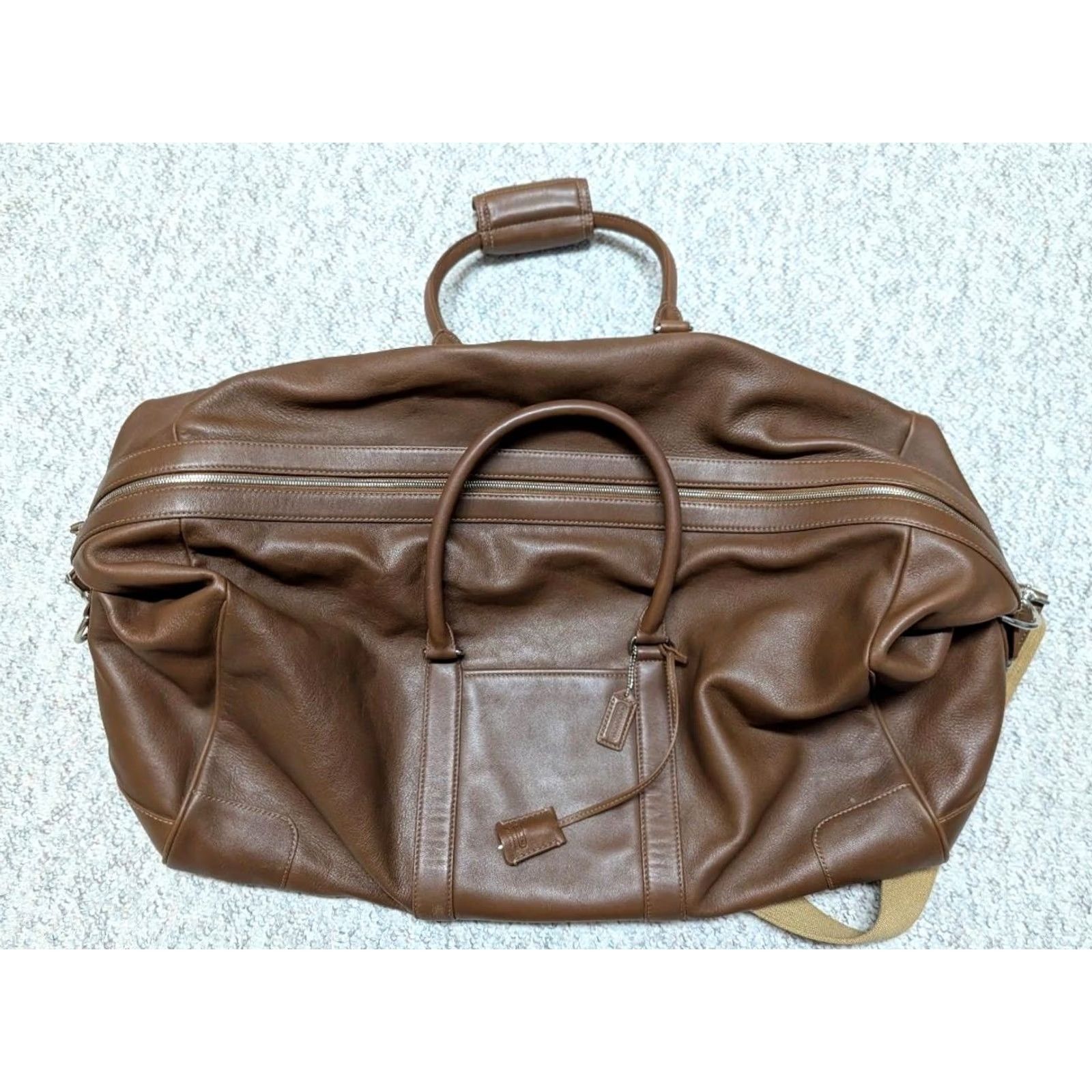 Coach Coach Brown Cowhide Leather Duffle Bag 24" Shoulder Tote K3S-5409 travel Size ONE SIZE - 3 Thumbnail
