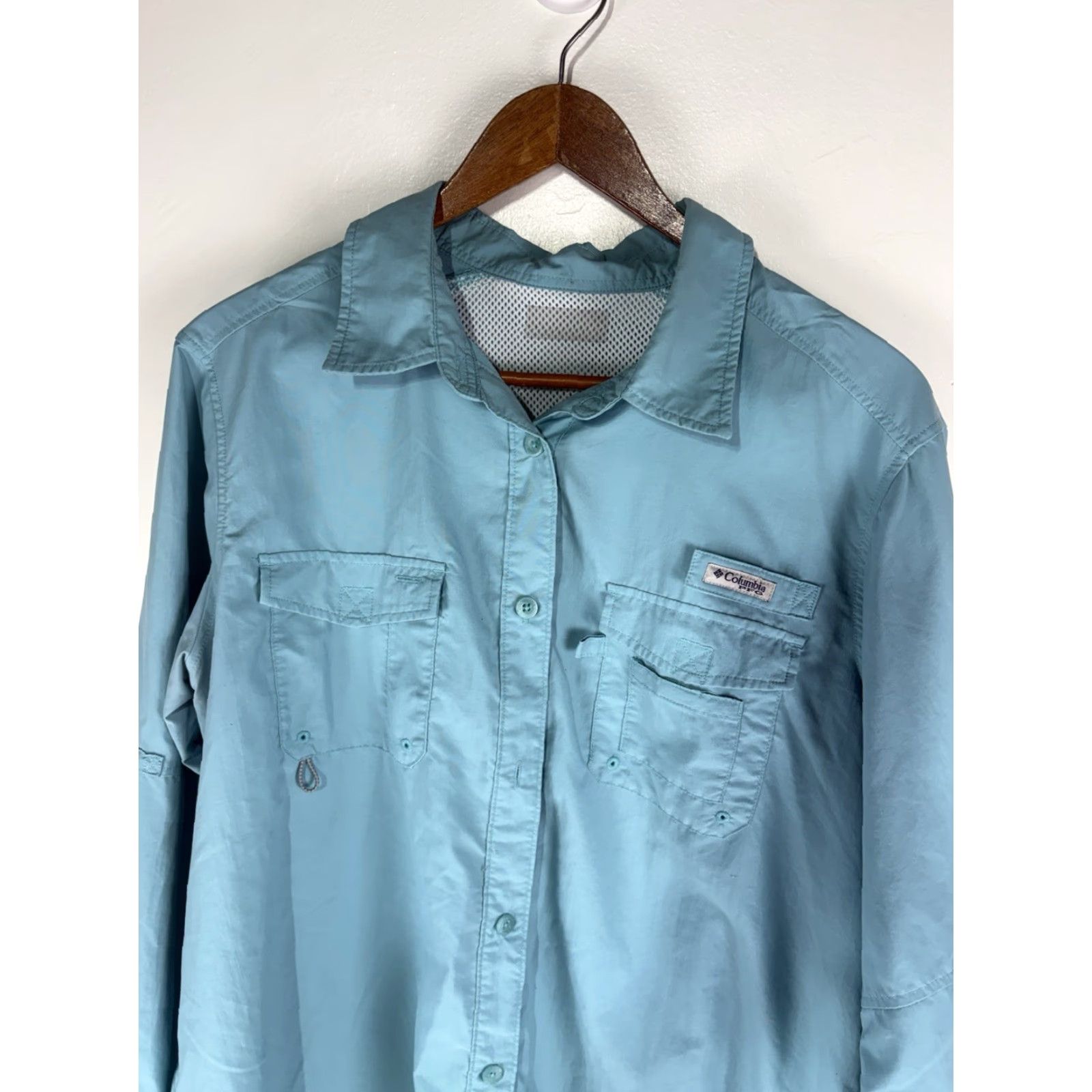Altea Columbia PFG Button Up Men’s XL Teal Nylon Polyester Breather Lightweight Pockets Logo Embroidered Casual Workwear Shirt Size US XL / EU 56 / 4 - 2 Thumbnail