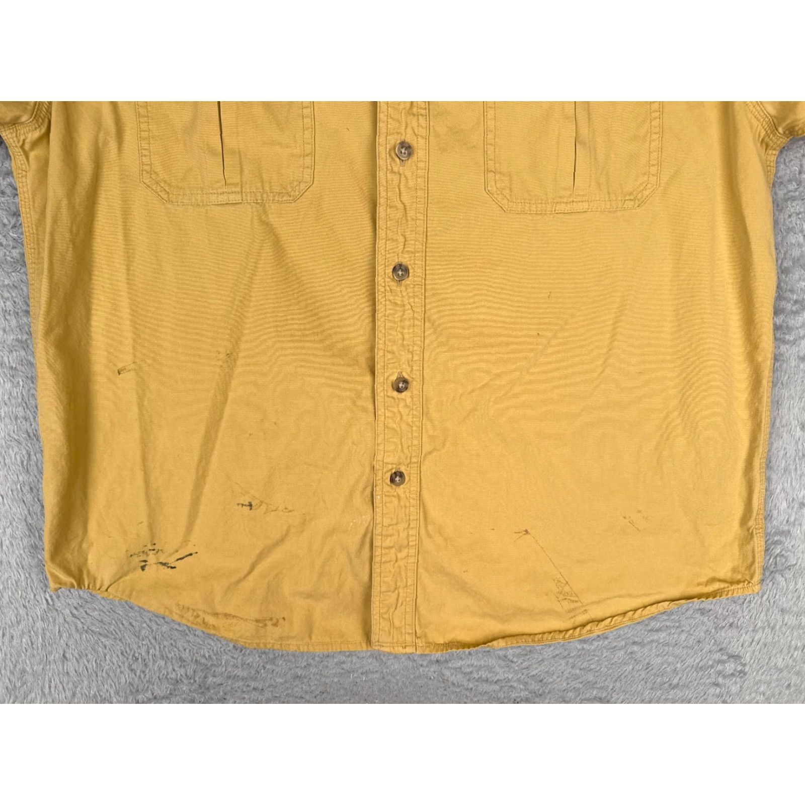 Carhartt VINTAGE Carhartt Shirt Men Large Yellow Cotton Button Up Pocket Short Sleeve Work READ Size US L / EU 52-54 / 3 - 5 Thumbnail