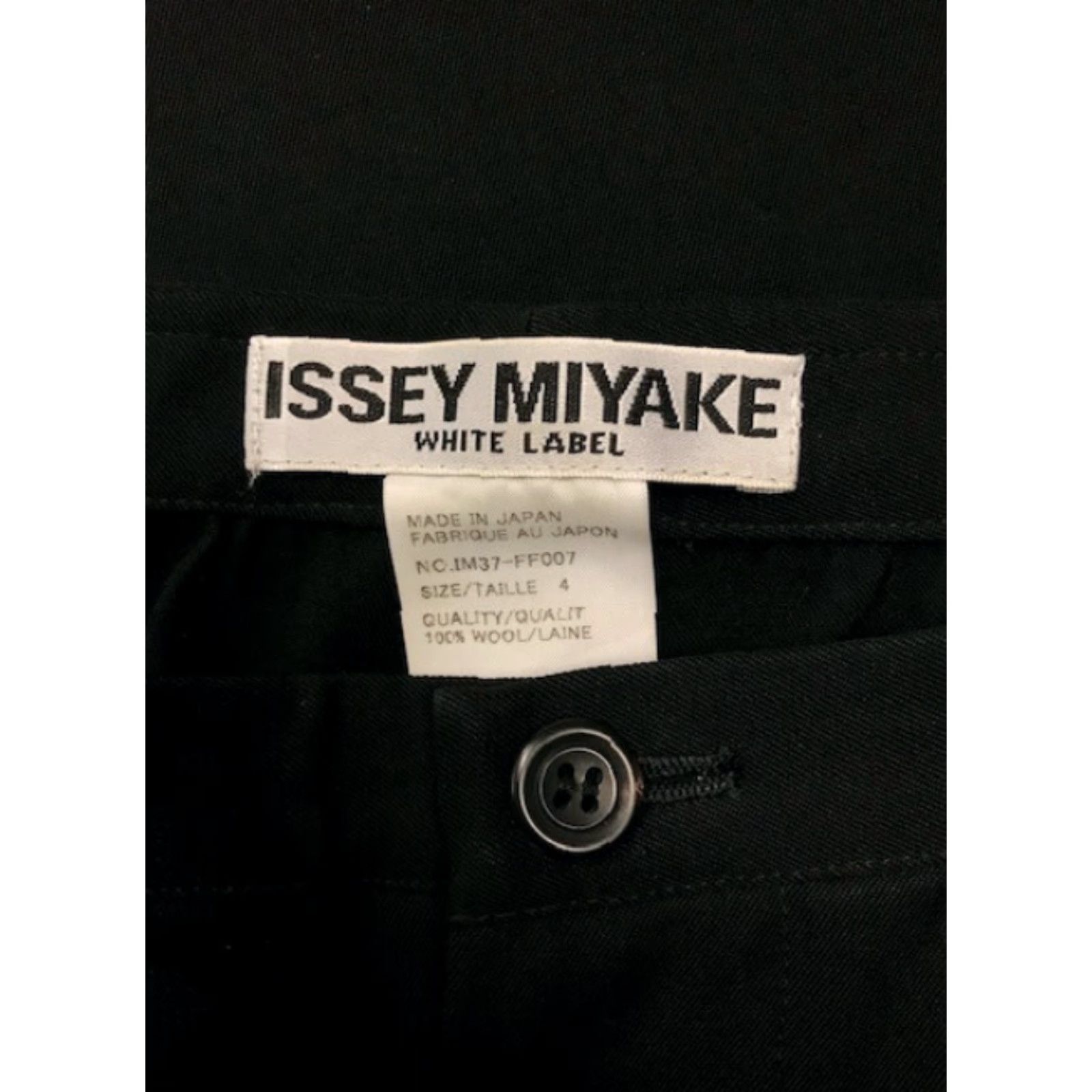 VINTAGE Issey Miyake Pants Wide Leg Wool Black Large 1990s