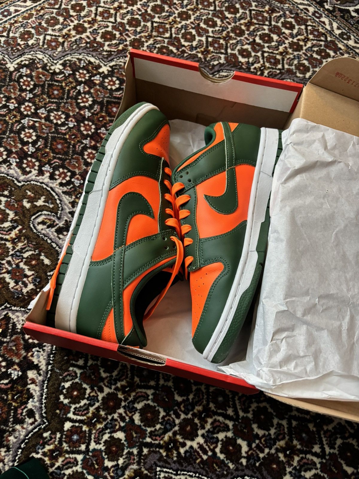 Nike Nike Dunk Low — Orange/Green (“Miami Hurricanes”) Size US 8.5 / EU 41-42 - 4 Thumbnail