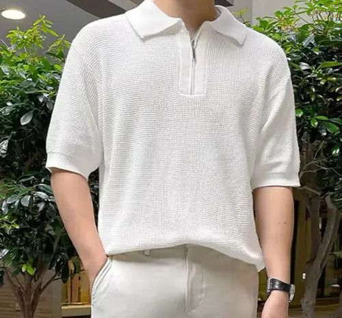 Japanese Brand Momoko x Egawa Knitted Zippered Polo Shirt Size US M / EU 48-50 / 2 - 7 Thumbnail