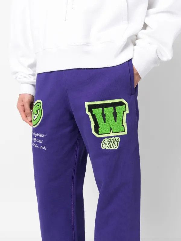 Off-White o1gr1nt0325 Varsity Patch Sweatpants in Purple Size US 32 / EU 48 - 3 Thumbnail