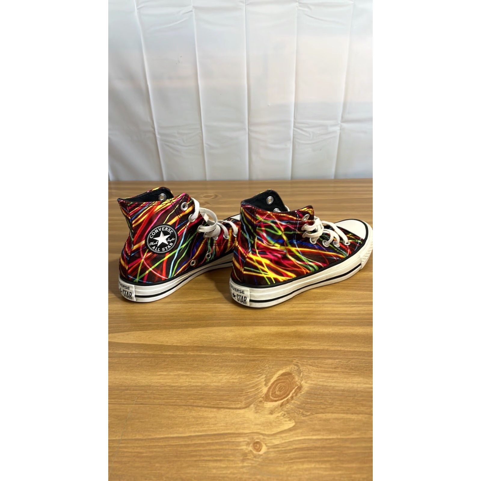 Converse Converse Hi-Top Laser Neon Striped Sneakers - Mens Size 4/Womens Size 6 Size US 4 / IT 34 - 5 Thumbnail