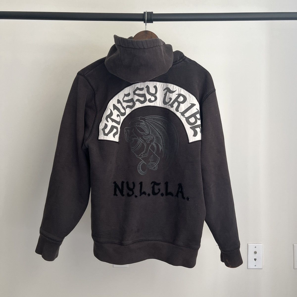 Streetwear × Stussy × Vintage Stussy Black Zip Up Hoodie