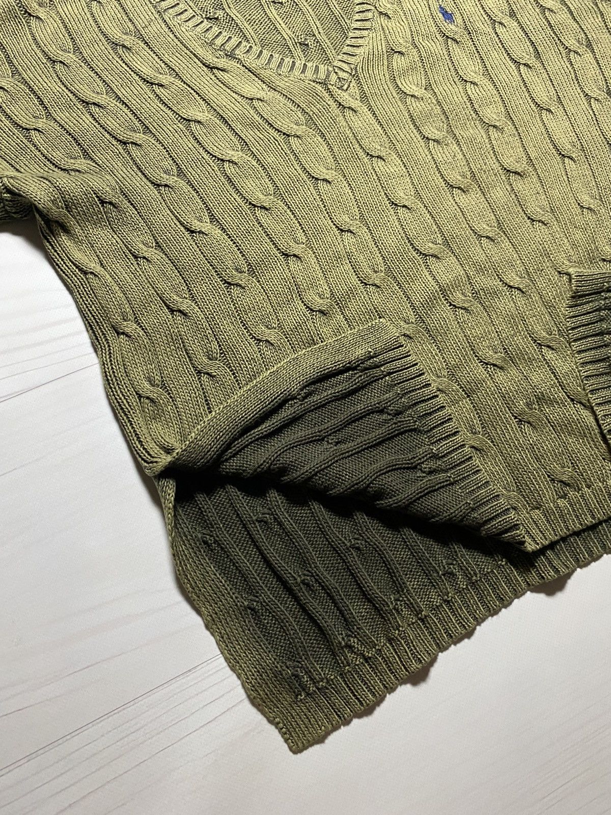 Polo Ralph Lauren Vintage Polo Ralph Lauren cable knit oversize V-neck sweater Size XS / US 0-2 / IT 36-38 - 14 Thumbnail