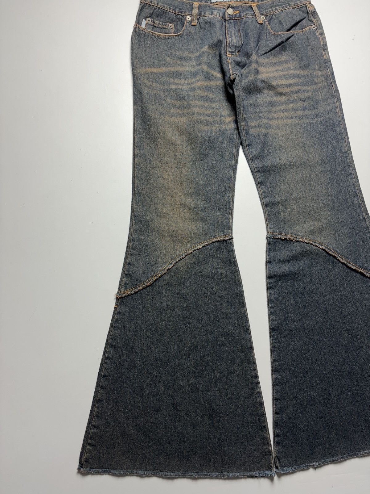 Vintage Vintage washed flared wide jeans denim pants 90s style Size 28" / US 6 / IT 42 - 3 Thumbnail