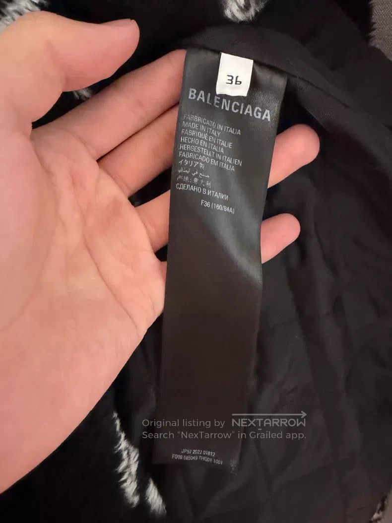 Balenciaga Balenciaga Black Full Print Logo Fleece Teddy Jacket Size XS / US 0-2 / IT 36-38 - 4 Thumbnail