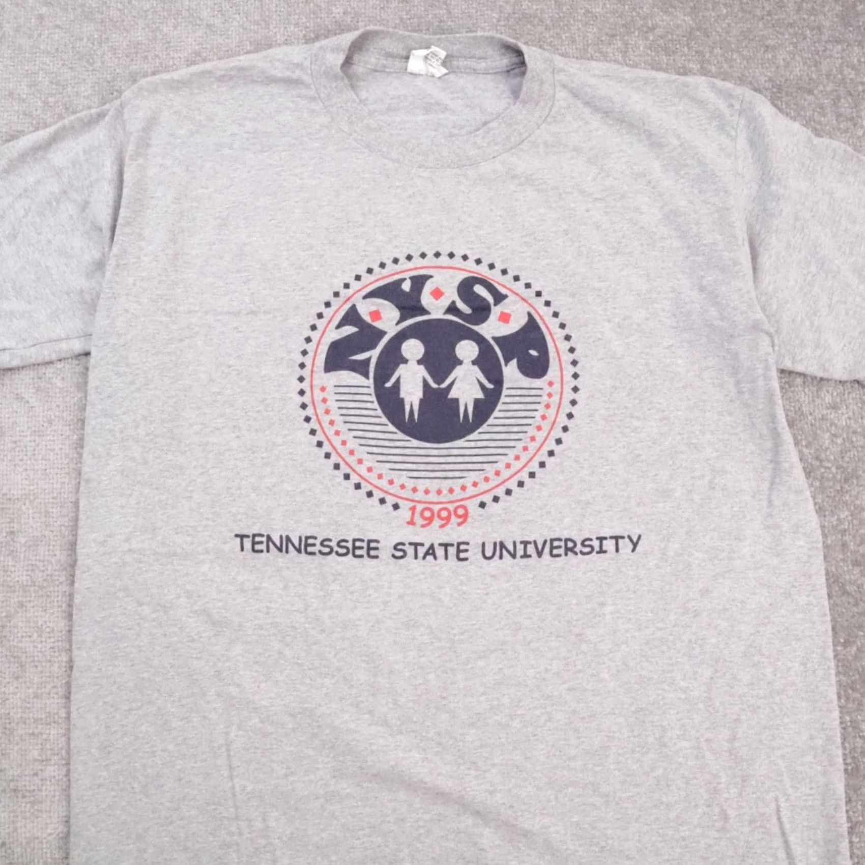 Vintage VINTAGE Tennessee State University XL Gray Short Sleeve Crew Neck T-Shirt Mens 90s College University Size US XL / EU 56 / 4 - 5 Thumbnail