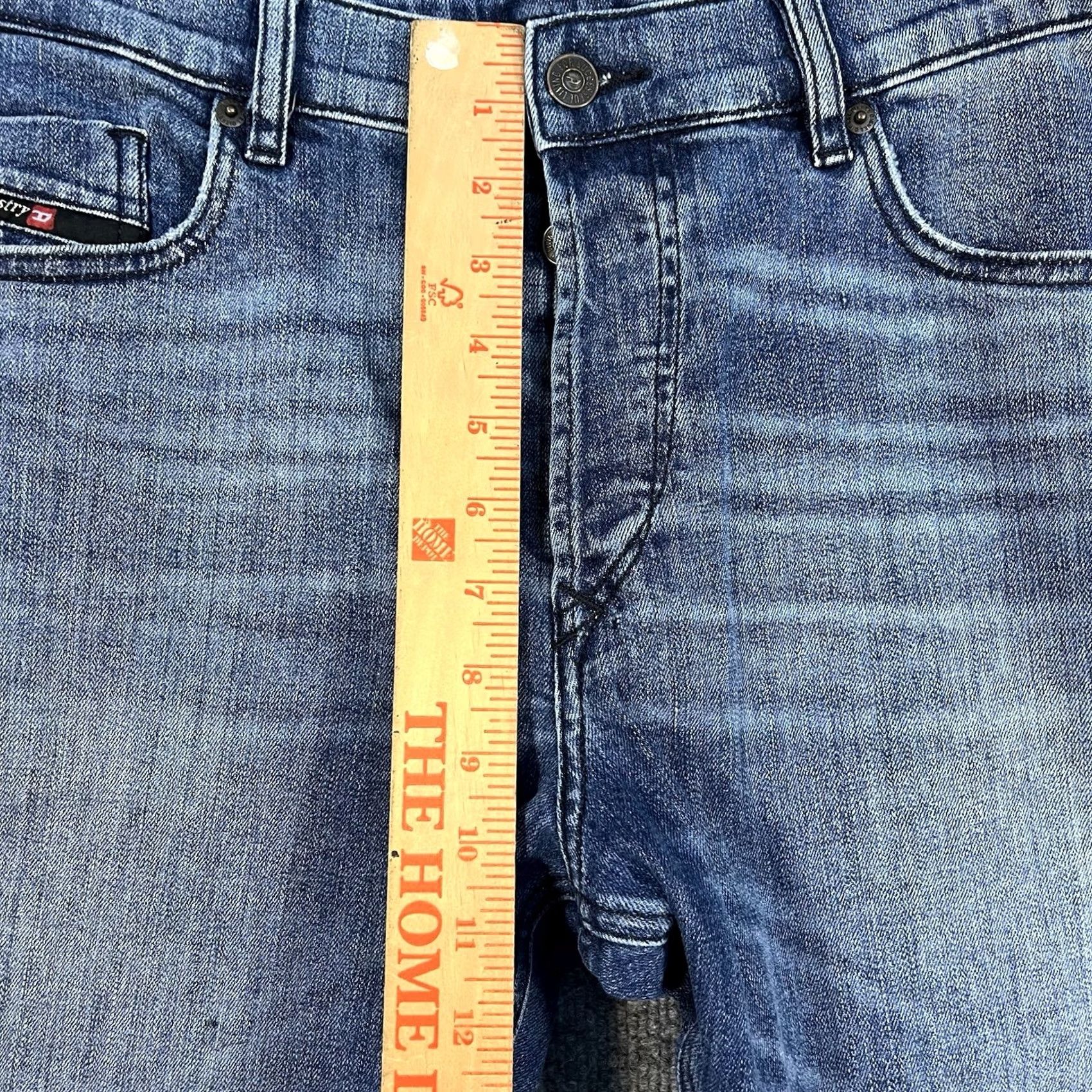 Diesel Diesel Tepphar Mens Stretch Jeans 34x32 Blue Button Fly Faded Whiskers Size US 34 / EU 50 - 4 Thumbnail