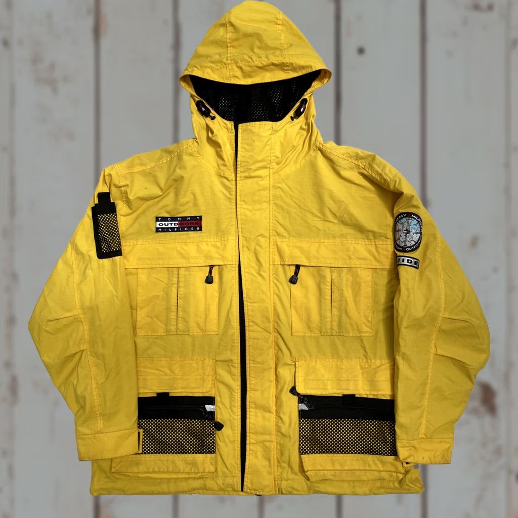 Tommy Hilfiger VINTAGE Tommy Hilfiger Outdoors Expedition Guide Jacket Parka 3M Yellow XL Mens 90s Windbreaker Nylon Zip Velcro Size US XL / EU 56 / 4 - 1 Thumbnail