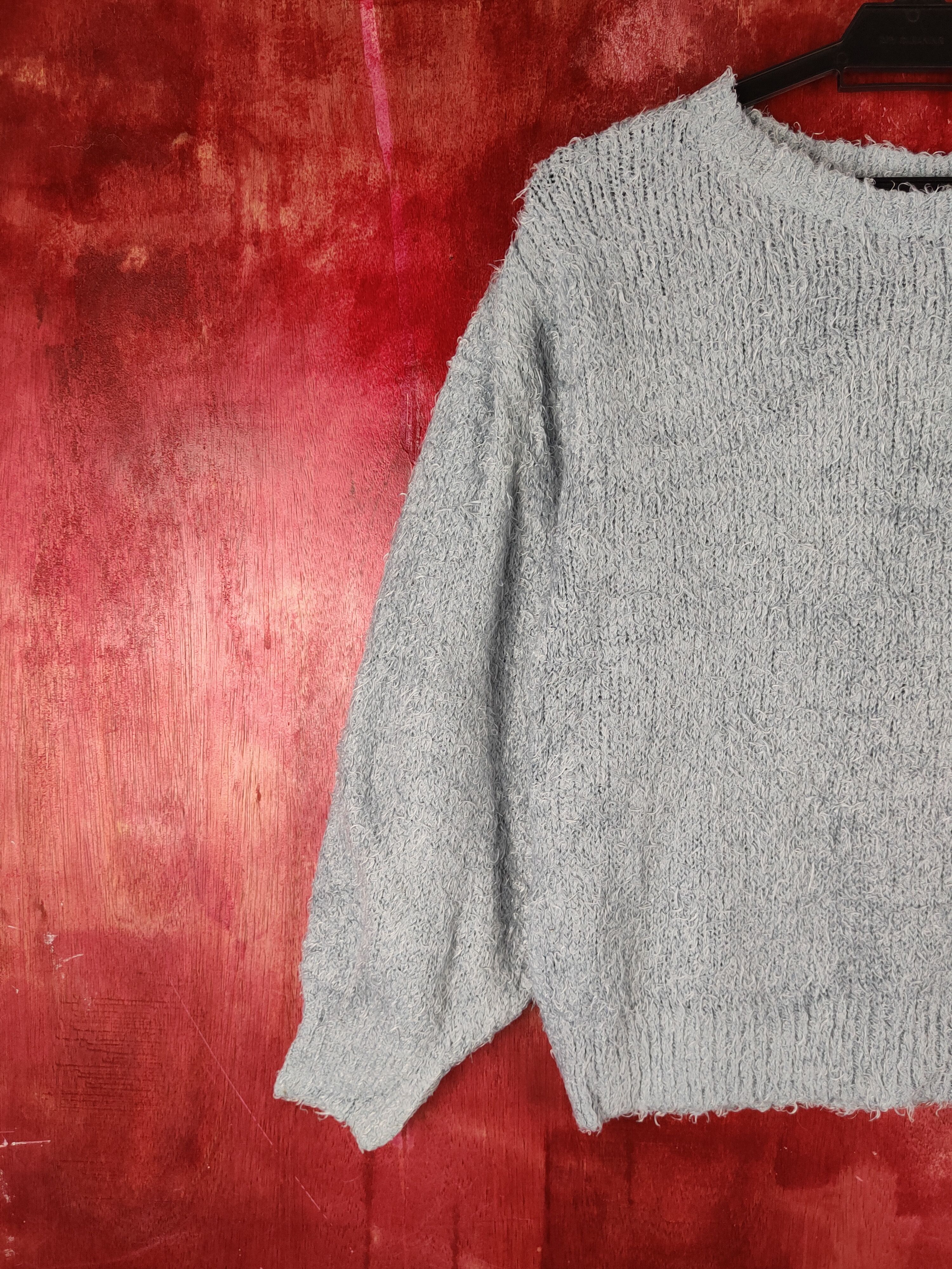 Vintage GU Blue Shag Shaggy Fur Mohair Knitwear #S2162 Size M / US 6-8 / IT 42-44 - 3 Thumbnail