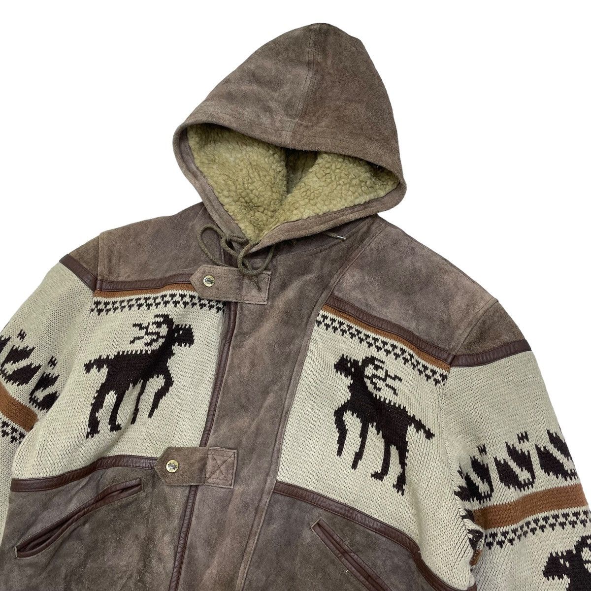 Native Vintage Japanese Brand ALLIX Shearling Native Suede Jacket Size US L / EU 52-54 / 3 - 3 Thumbnail