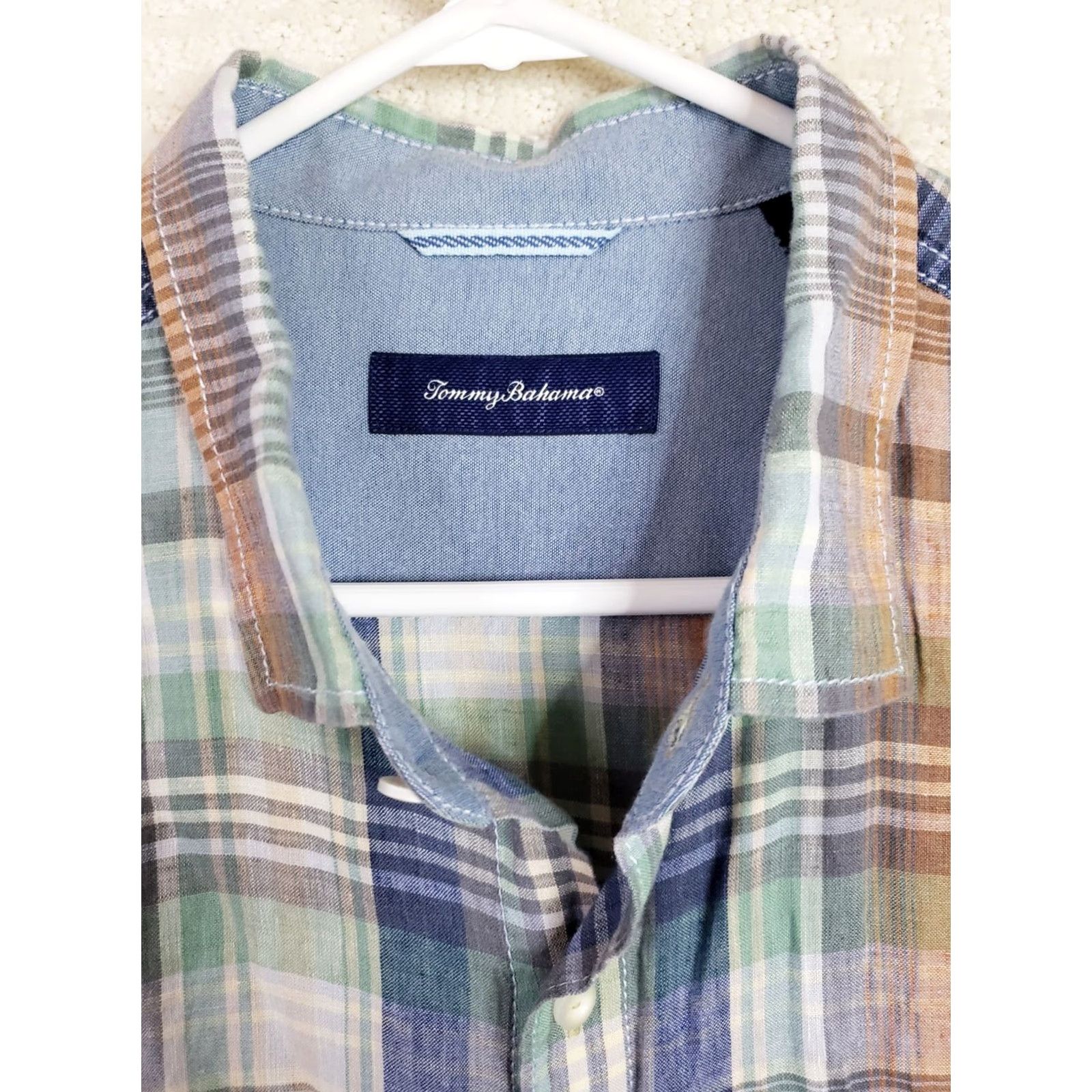 Tommy Bahama Tommy Bahama Shirt XL Colorful Plaid 100% Linen Long Sleeve Button-Up Men Size US XL / EU 56 / 4 - 4 Thumbnail