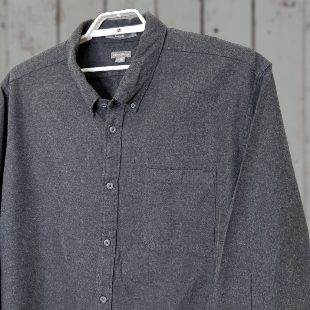 Eddie Bauer VINTAGE Eddie Bauer Flannel Button Down Shirt Mens 3XL Charcoal Gray Relaxed Fit Cotton Size US XXL / EU 58 / 5 - 1 Thumbnail