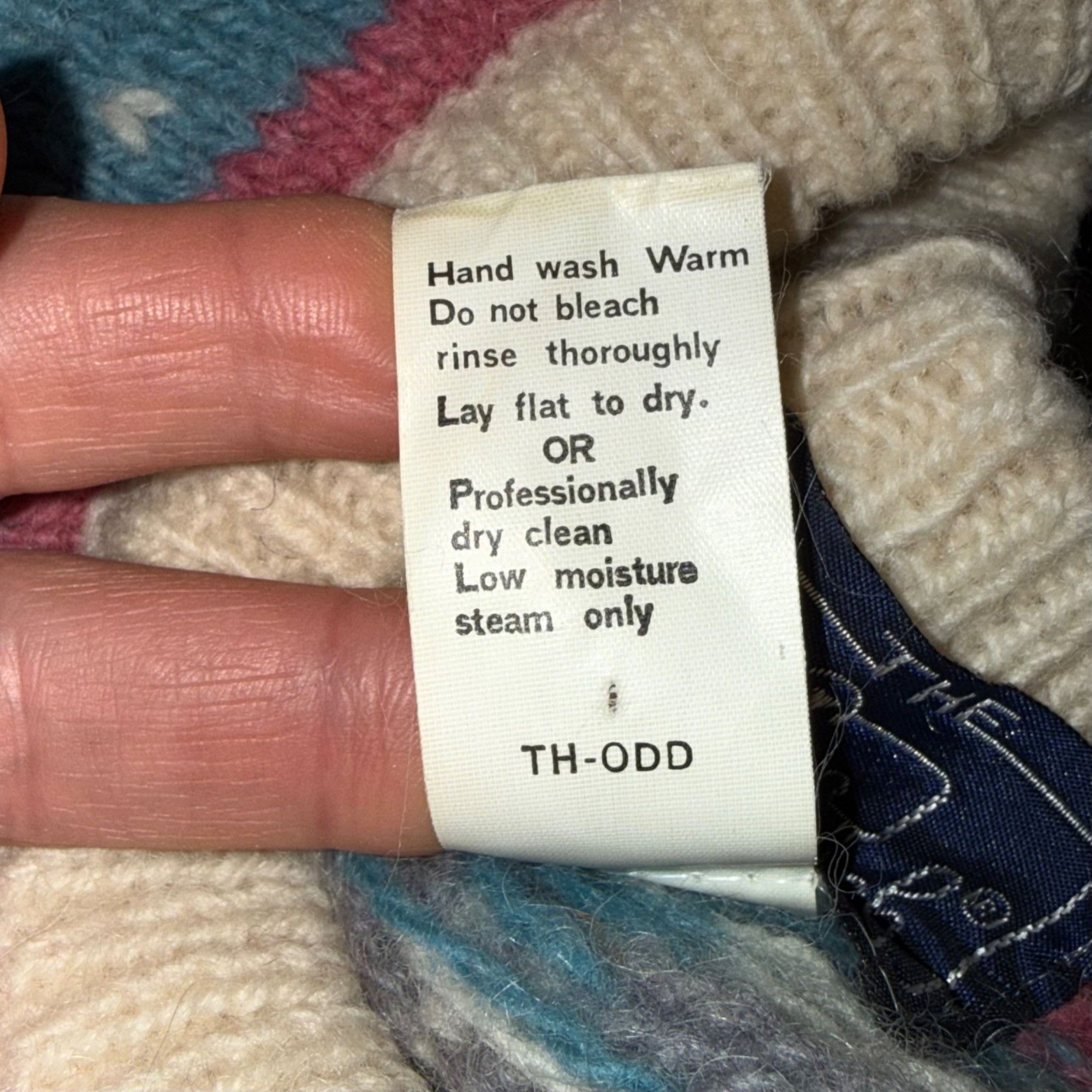 Woolrich Woolen Mills Vintage Woolrich Woman Knit Wool Sweater - Cream, Pink, Blue Size XL / US 12-14 / IT 48-50 - 3 Thumbnail