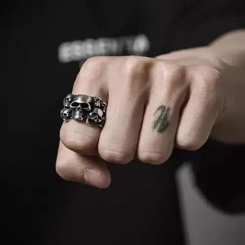 VIBE Domineering Punk Titanium Steel Ring Size ONE SIZE - 1 Thumbnail