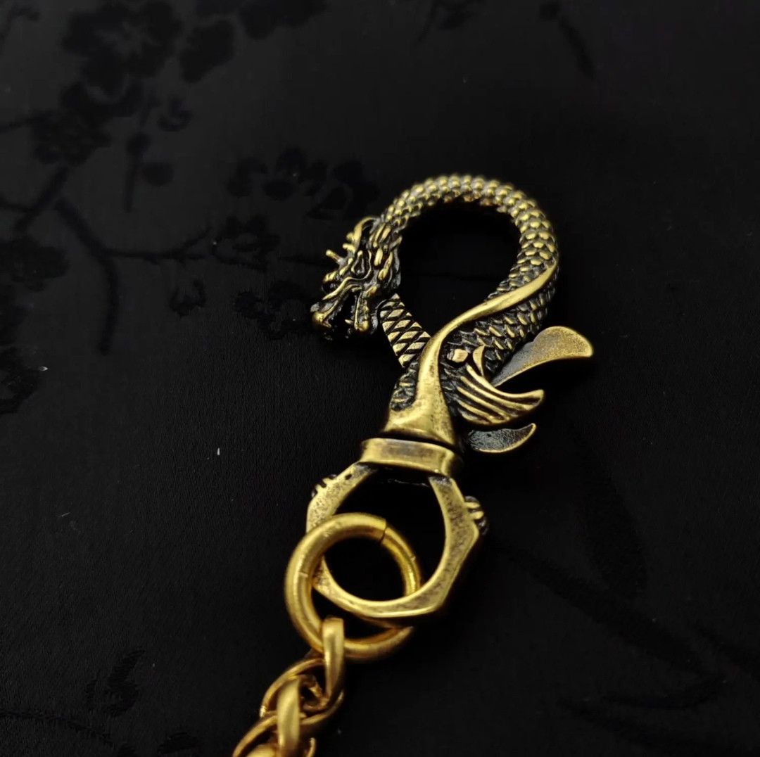 Japanese Brand × Jewelry Retro Brass O Ring Hook Dragon Keychain Wallet Size ONE SIZE - 3 Thumbnail