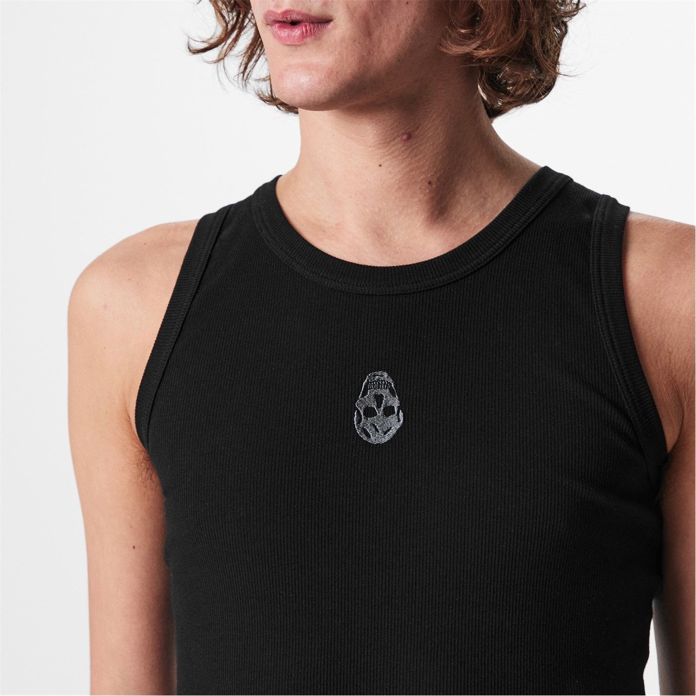 Alexander McQueen o1g2r1mq0326 Logo Fitted Tank Top in Black Size US M / EU 48-50 / 2 - 6 Thumbnail