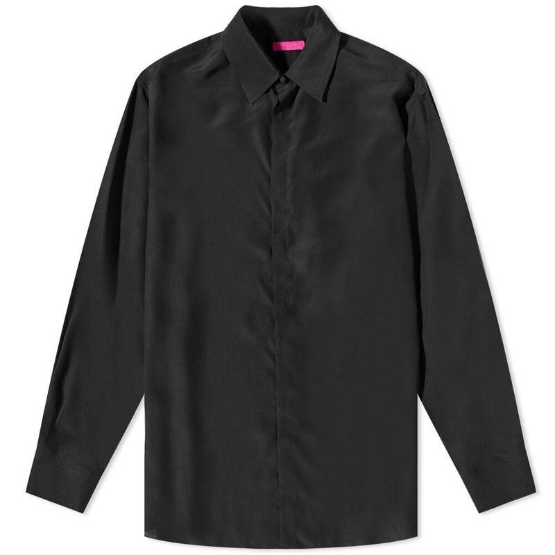 Valentino Valentino Men's Silk Dress Shirt in Nero Size US M / EU 48-50 / 2 - 3 Thumbnail