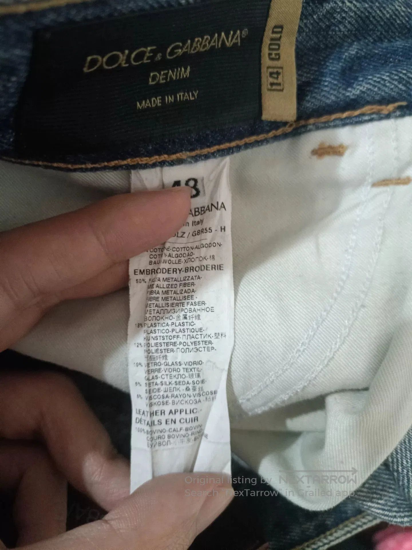 Dolce & Gabbana Dolce & Gabbana Crown Bee Embroidery Jeans. Size US 32 / EU 48 - 9 Thumbnail