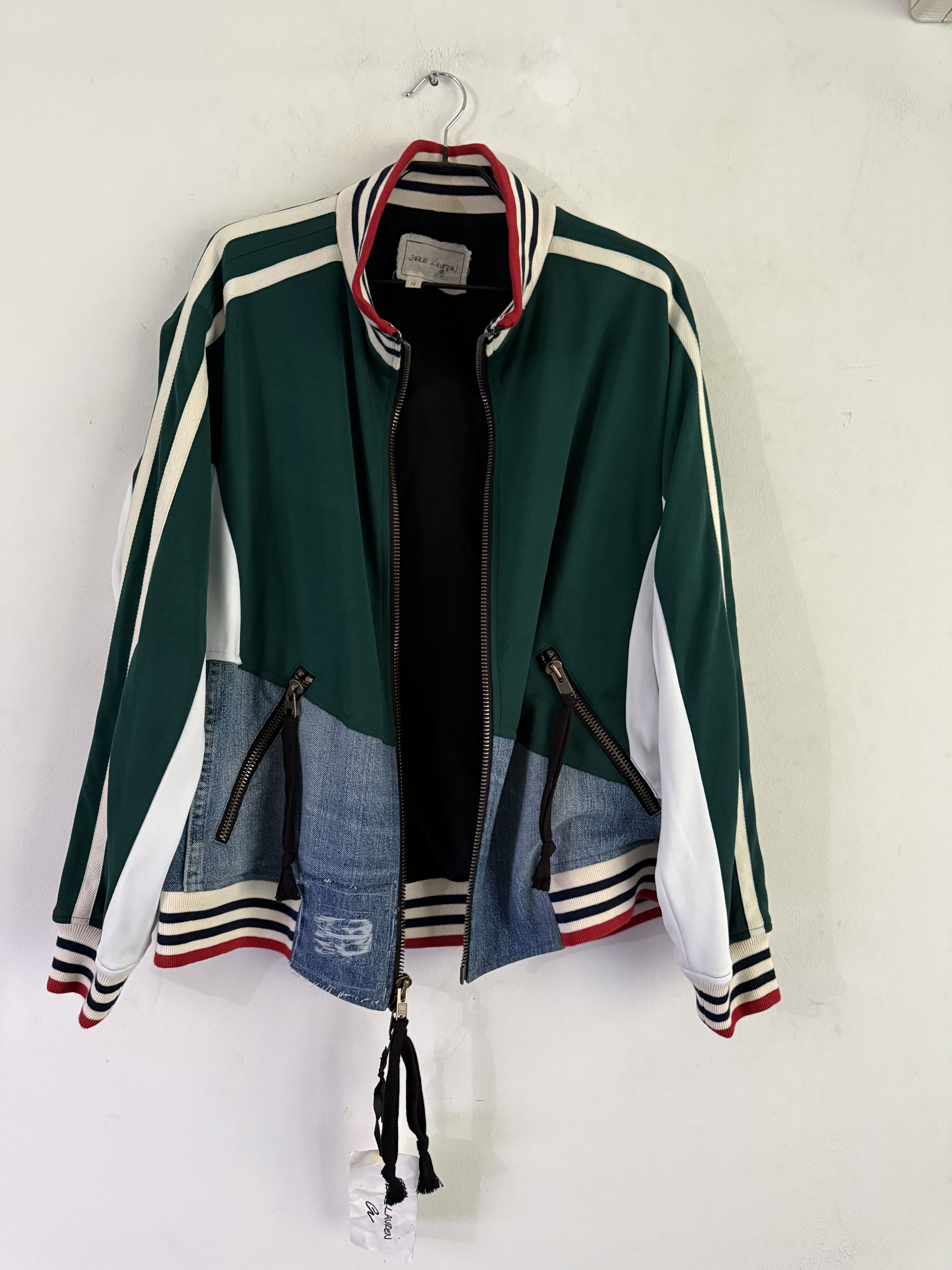Greg Lauren Ibrid Denim/Fabric Track Jacket Size US XL / EU 56 / 4 - 8 Thumbnail