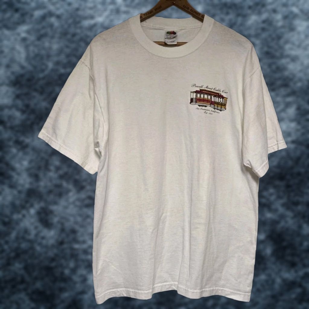 Fruit Of The Loom VINTAGE Fruit of the Loom San Francisco California Cable Car Shirt Mens Large White Size US L / EU 52-54 / 3 - 1 Thumbnail