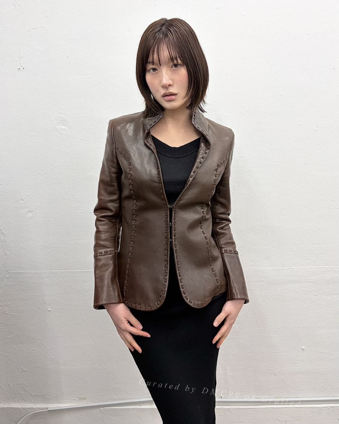 STRENESSE Strenesse Maillard Stitch Leather Jacket Size M / US 6-8 / IT 42-44 - 1 Thumbnail