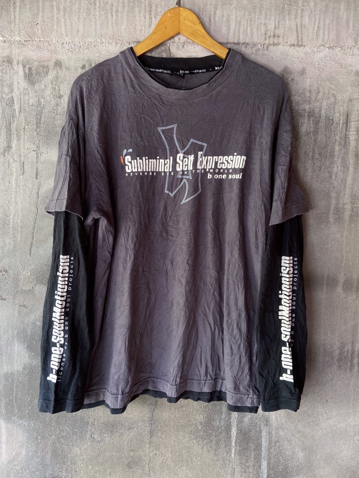 Japanese Brand DOUBLE LAYER SUBLIMINAL SELF EXPRESSION LONG SLEEVE Size US L / EU 52-54 / 3 - 1 Thumbnail