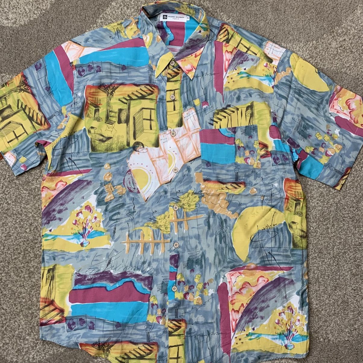 Vintage PIERRE BALMAIN Vintage Shirt Pop Art / Abstract Art Size US L / EU 52-54 / 3 - 3 Thumbnail