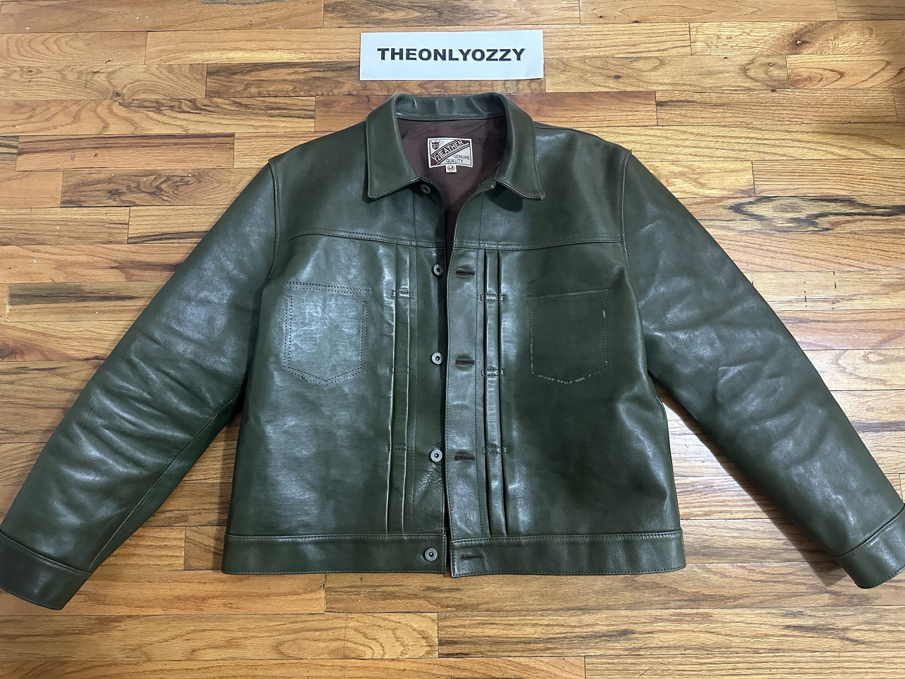 Y'2 Leather Y'2 Leather Eco Horse Hide Type Jacket Olive Green sz 48 Size US XXL / EU 58 / 5 - 1 Thumbnail