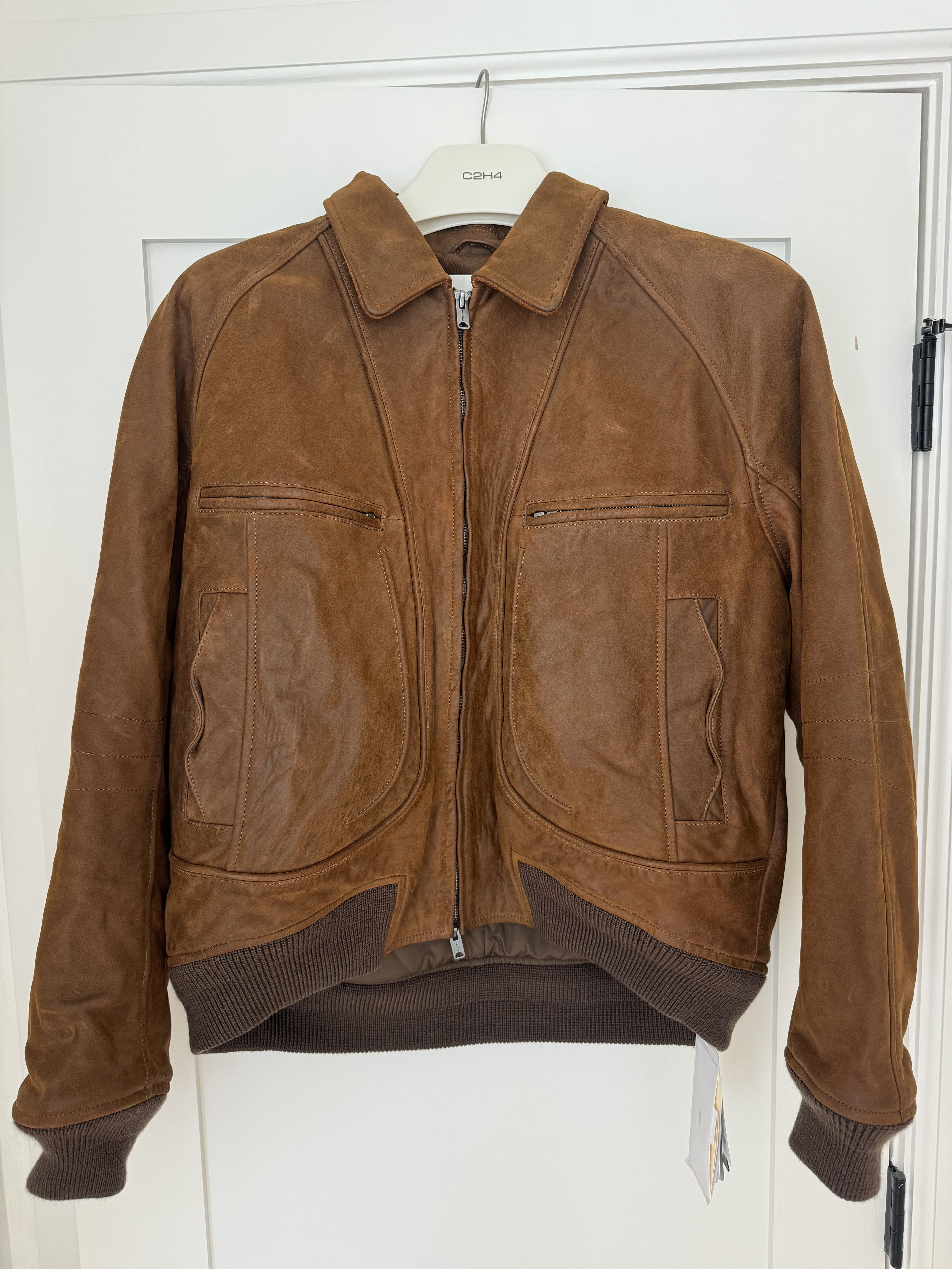 C2H4 Moccasin Memory Faded A-2 Leather Jacket Size US M / EU 48-50 / 2 - 1 Thumbnail