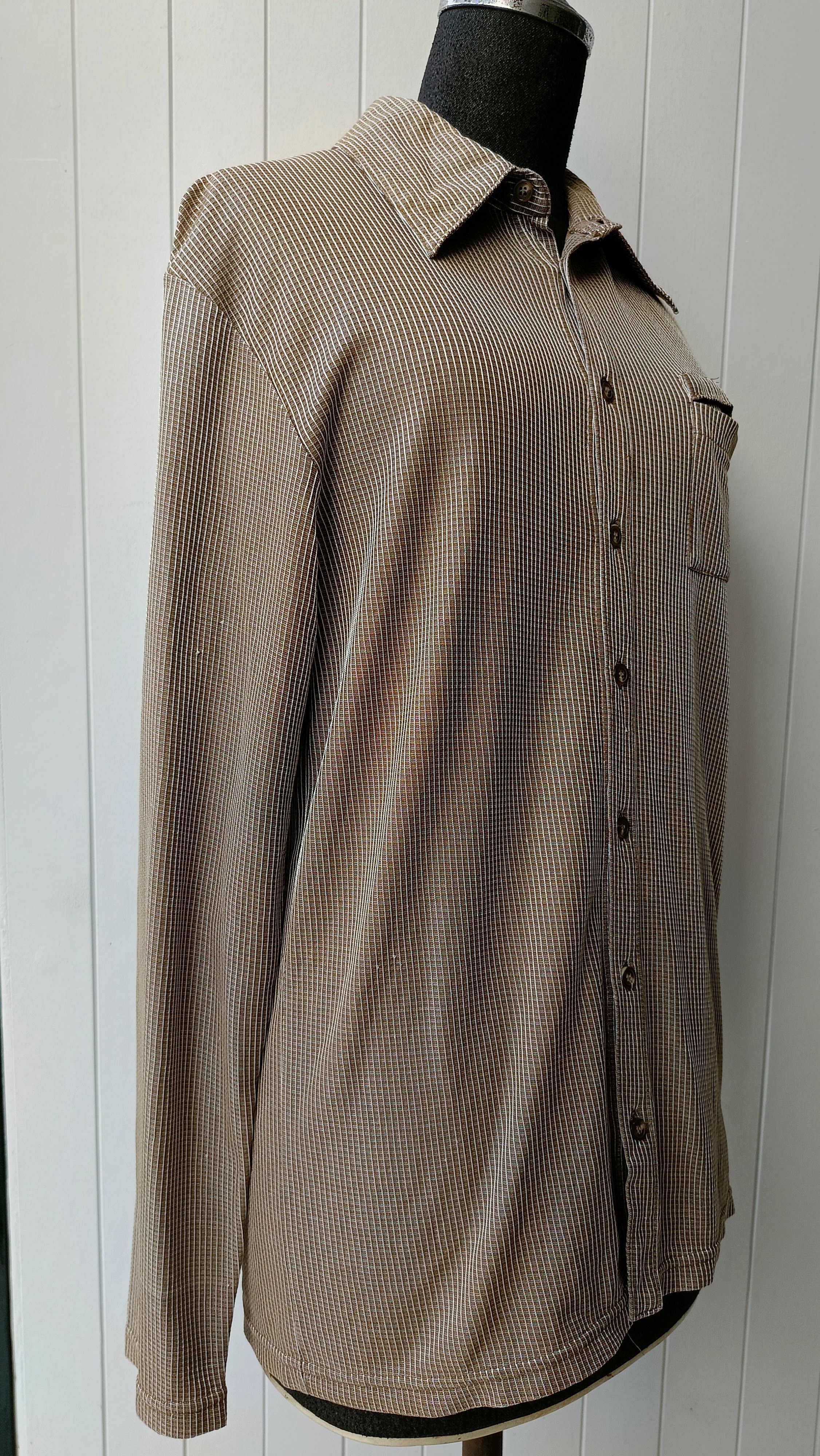 Issey Miyake Issey Miyake IM product men Japan brown striped rayon shirt Size US S / EU 44-46 / 1 - 5 Thumbnail