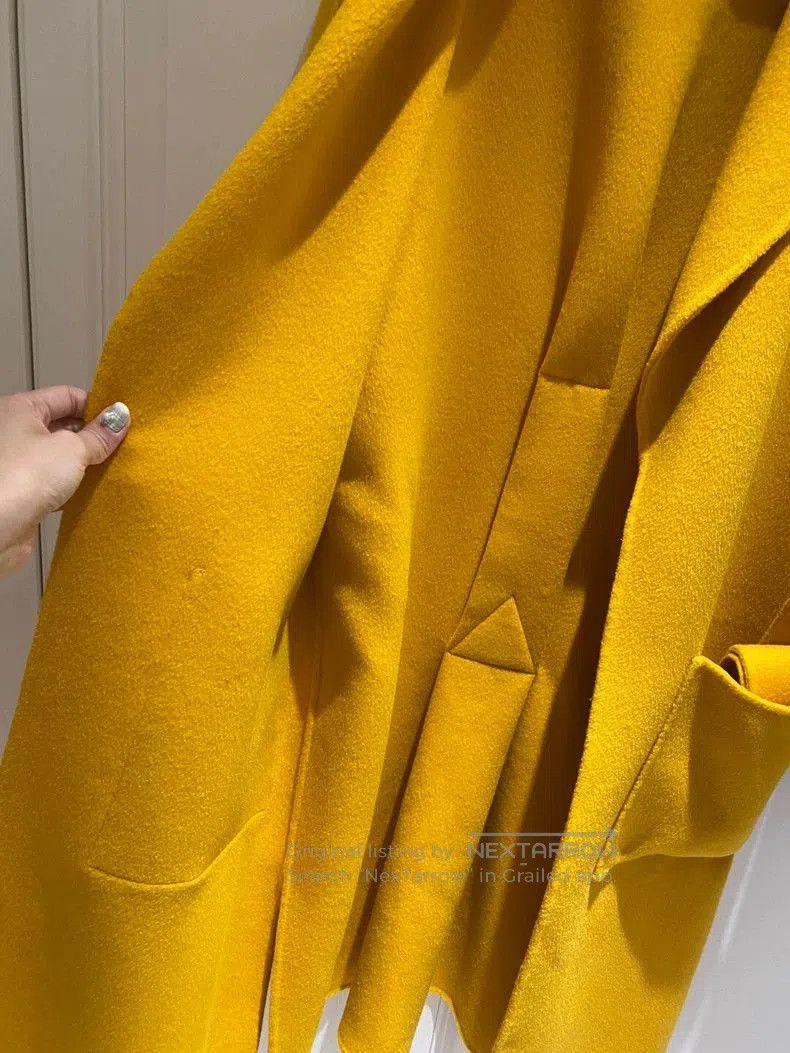 Loewe LOEWE Yellow Woolen Long Coat . Size US S / EU 44-46 / 1 - 6 Thumbnail