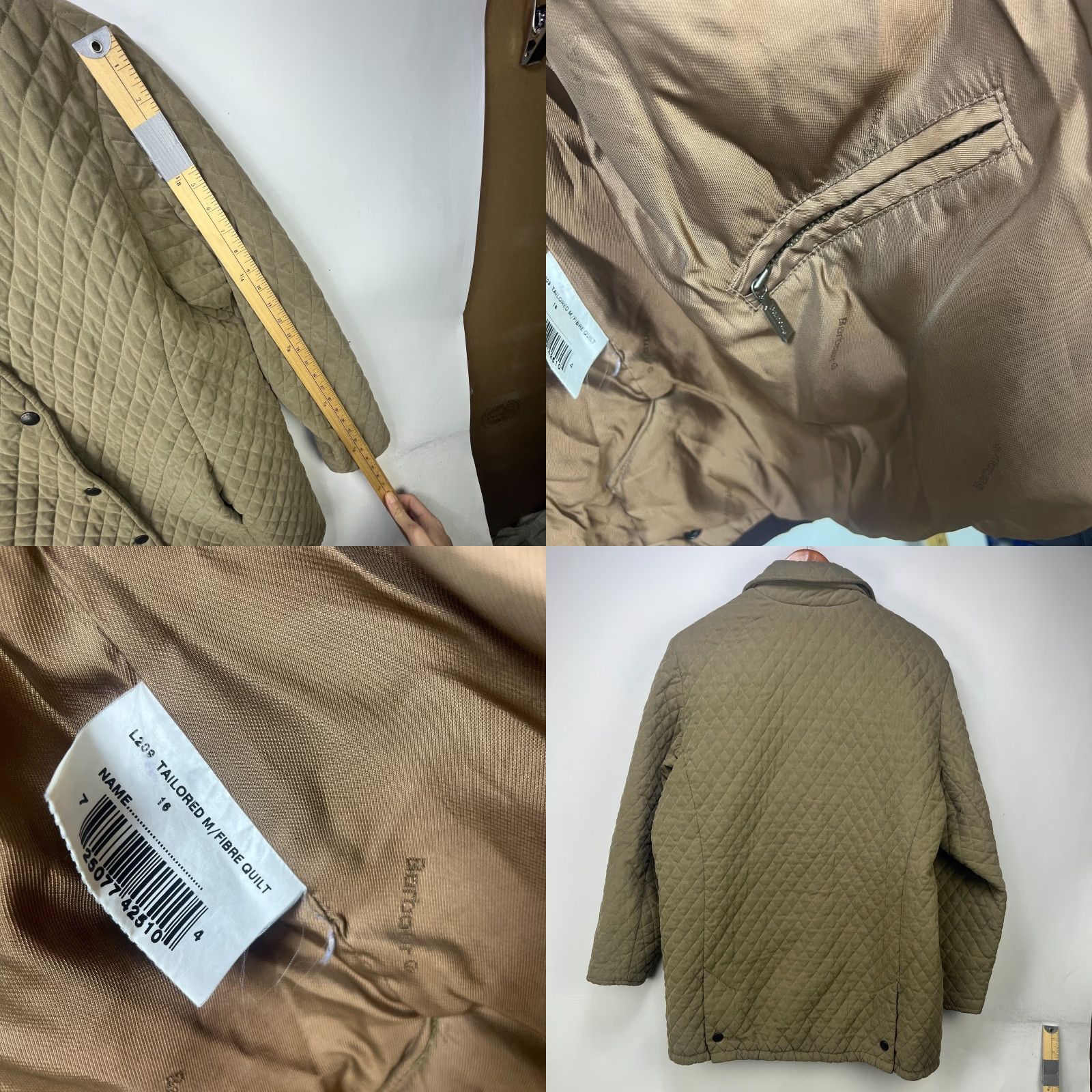 Barbour VINTAGE Barbour Jacket Womens 12 Quilted Tailored Beige Polyamide Outer Shell 12 Size XL / US 12-14 / IT 48-50 - 8 Thumbnail