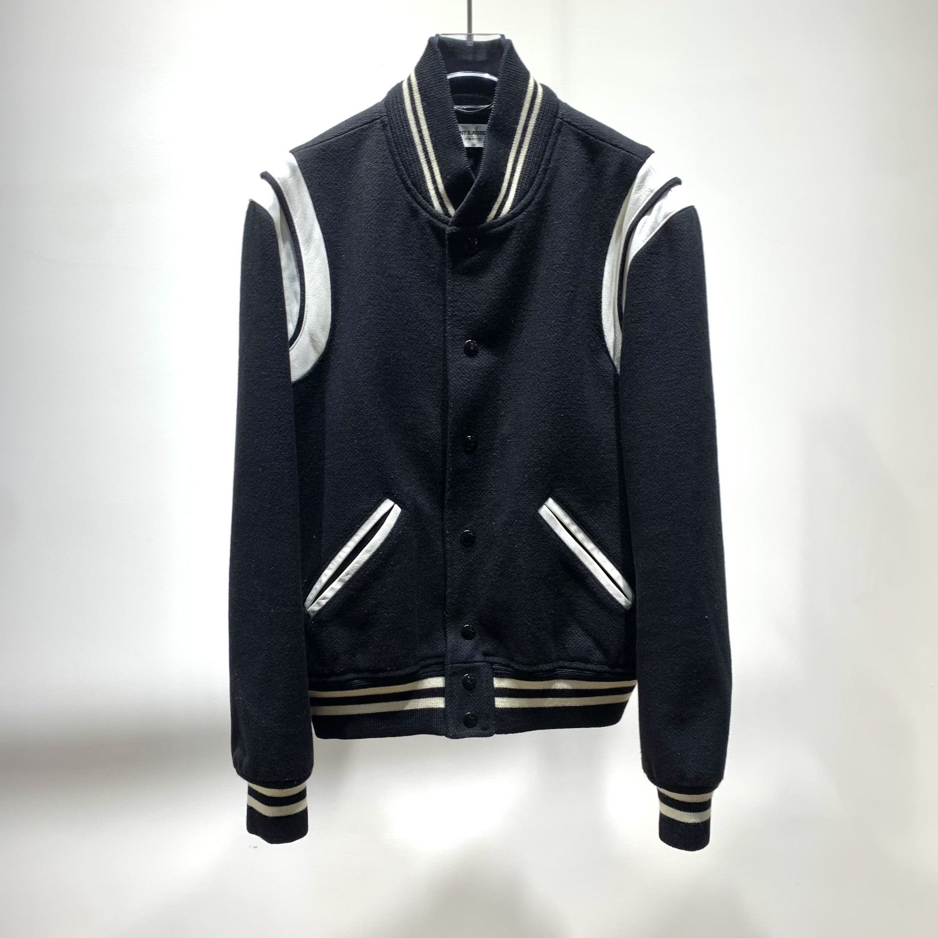 Saint Laurent Paris Saint Laurent Striped Baseball Jacket Size US M / EU 48-50 / 2 - 1 Thumbnail