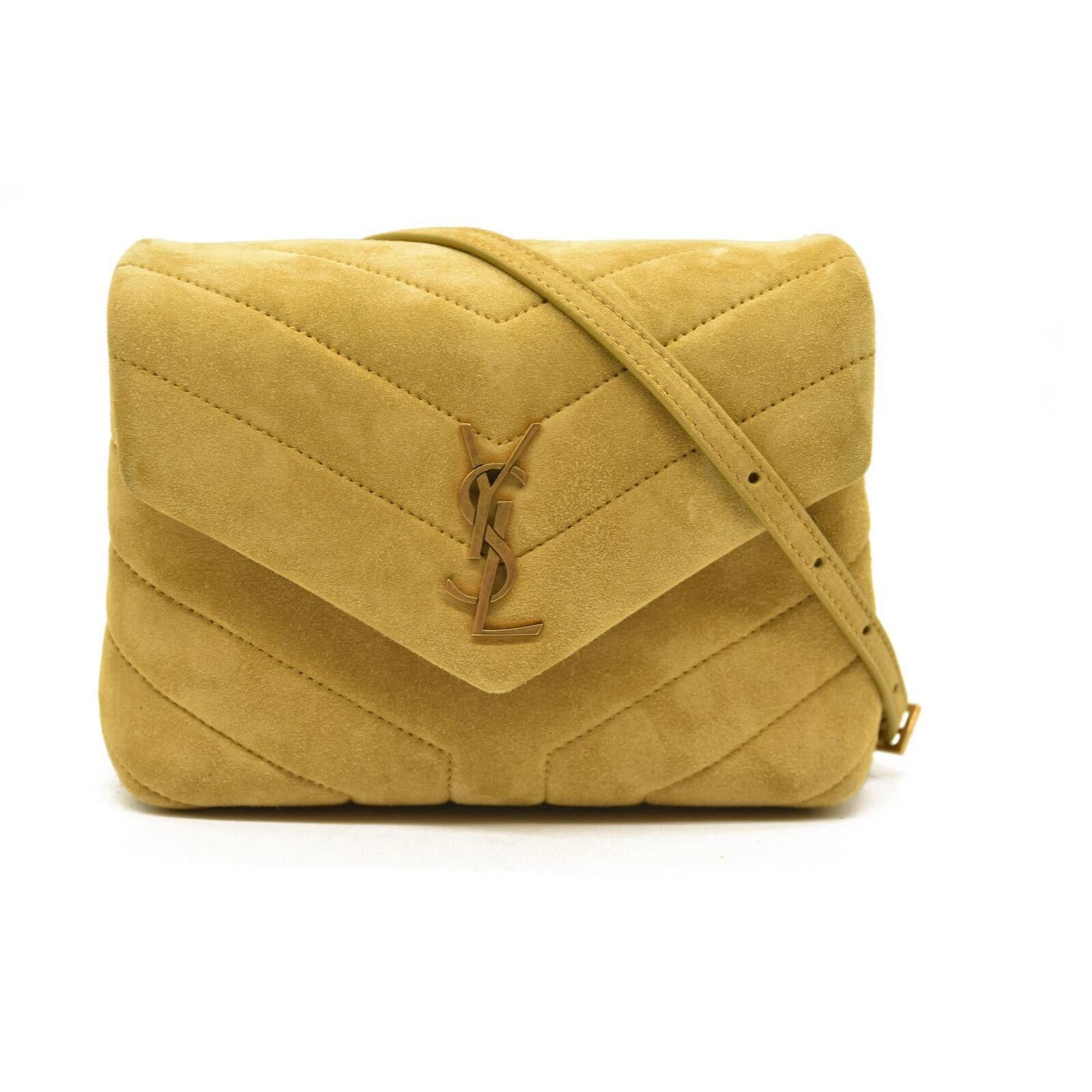 Designer Saint Laurent Suede Toy Loulou Shoulder Bag Chartreuse NEW Size ONE SIZE - 1 Thumbnail