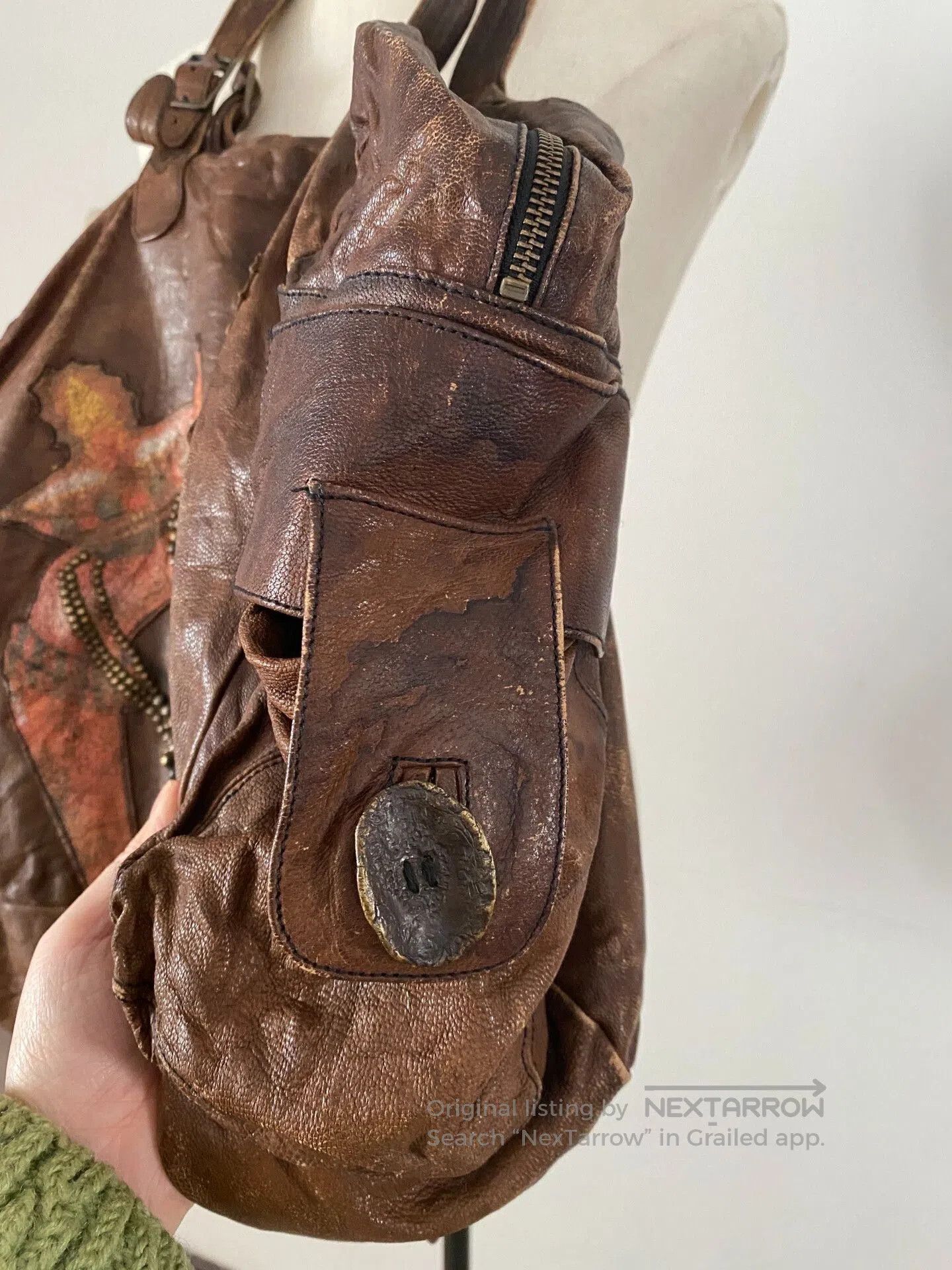 Share Spirit Homme Ethnic Style Tote Boston Bag with Rivets. Size ONE SIZE - 4 Thumbnail