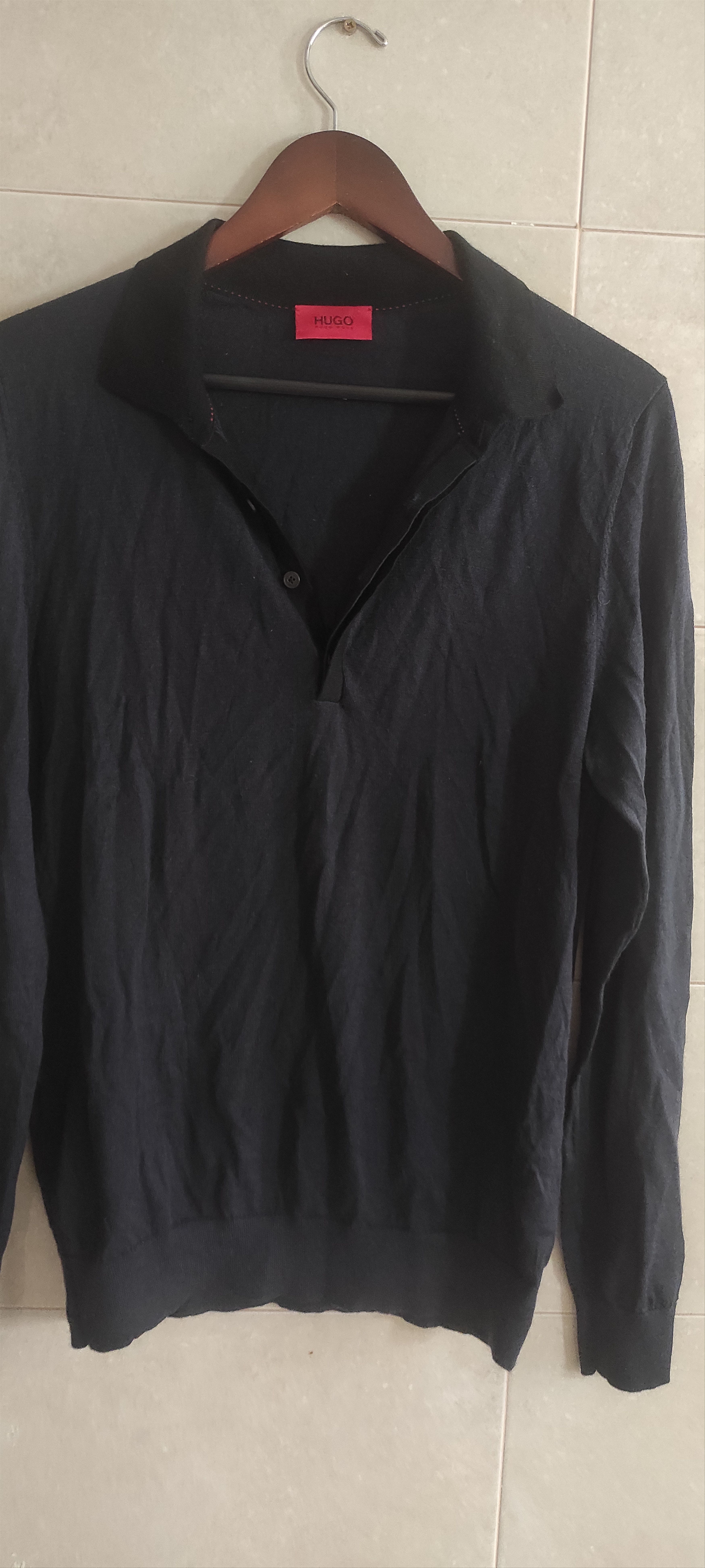 Hugo Boss Hugo Boss long-sleeved Polo Virgin Wool Shirt Sweater M Size US M / EU 48-50 / 2 - 7 Thumbnail
