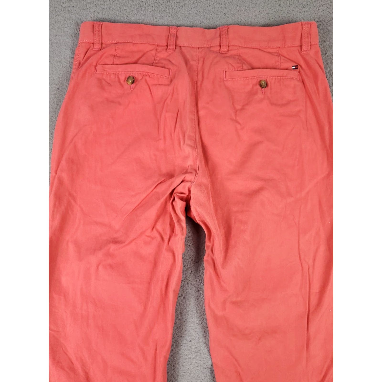 Tommy Hilfiger VINTAGE Tommy Hilfiger Pants Men 34x30 Chino Flat Front Casual Button Zip Pink Cotton Size US 34 / EU 50 - 7 Thumbnail