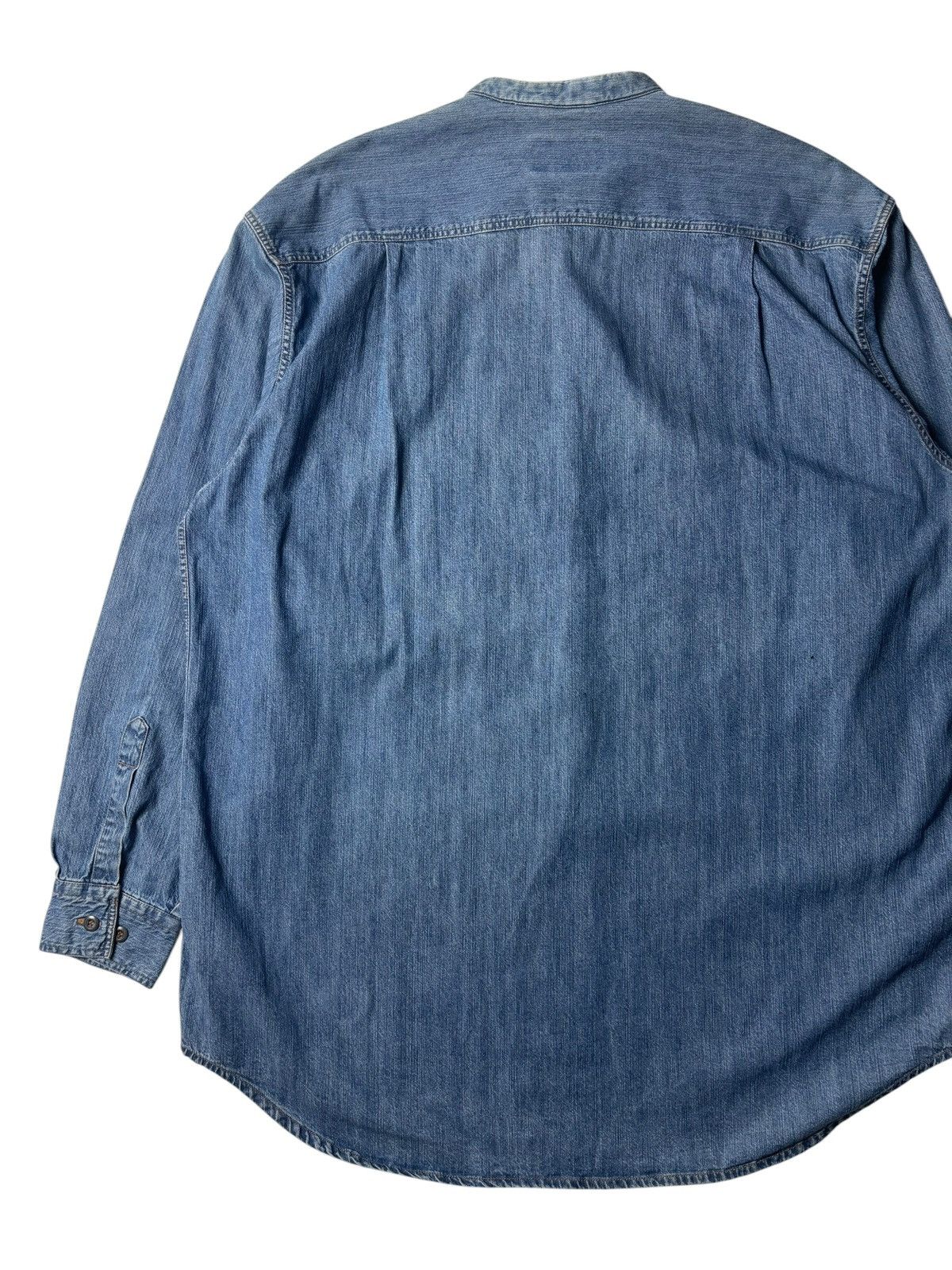 Armani 1990s Armani Jeans Collarless Denim Shirt Size US XL / EU 56 / 4 - 8 Thumbnail
