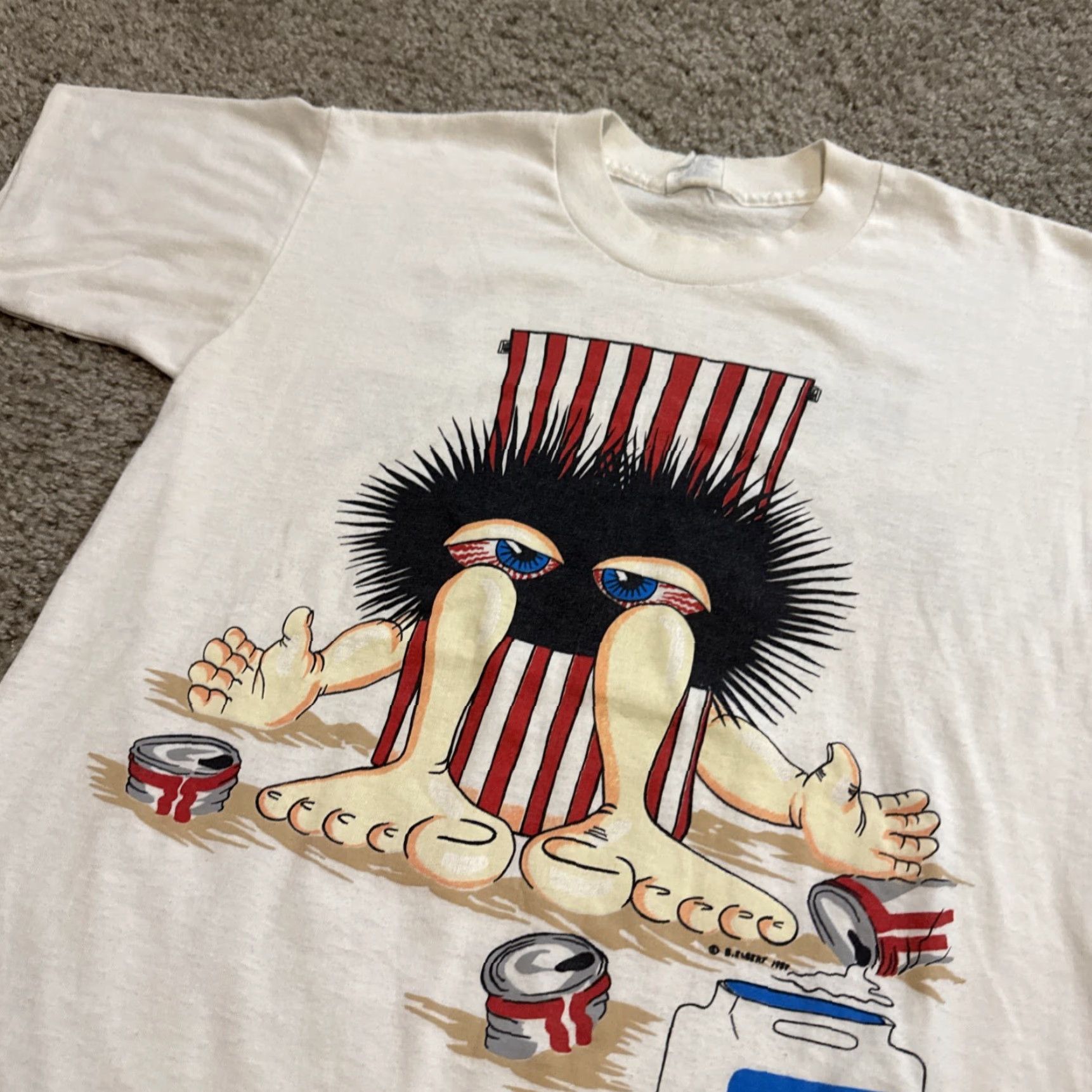 Vintage VINTAGE Wooly Booger 1988 Siesta Key Funny Beach Cartoon T-Shirt Medium Mens White Size US M / EU 48-50 / 2 - 3 Thumbnail