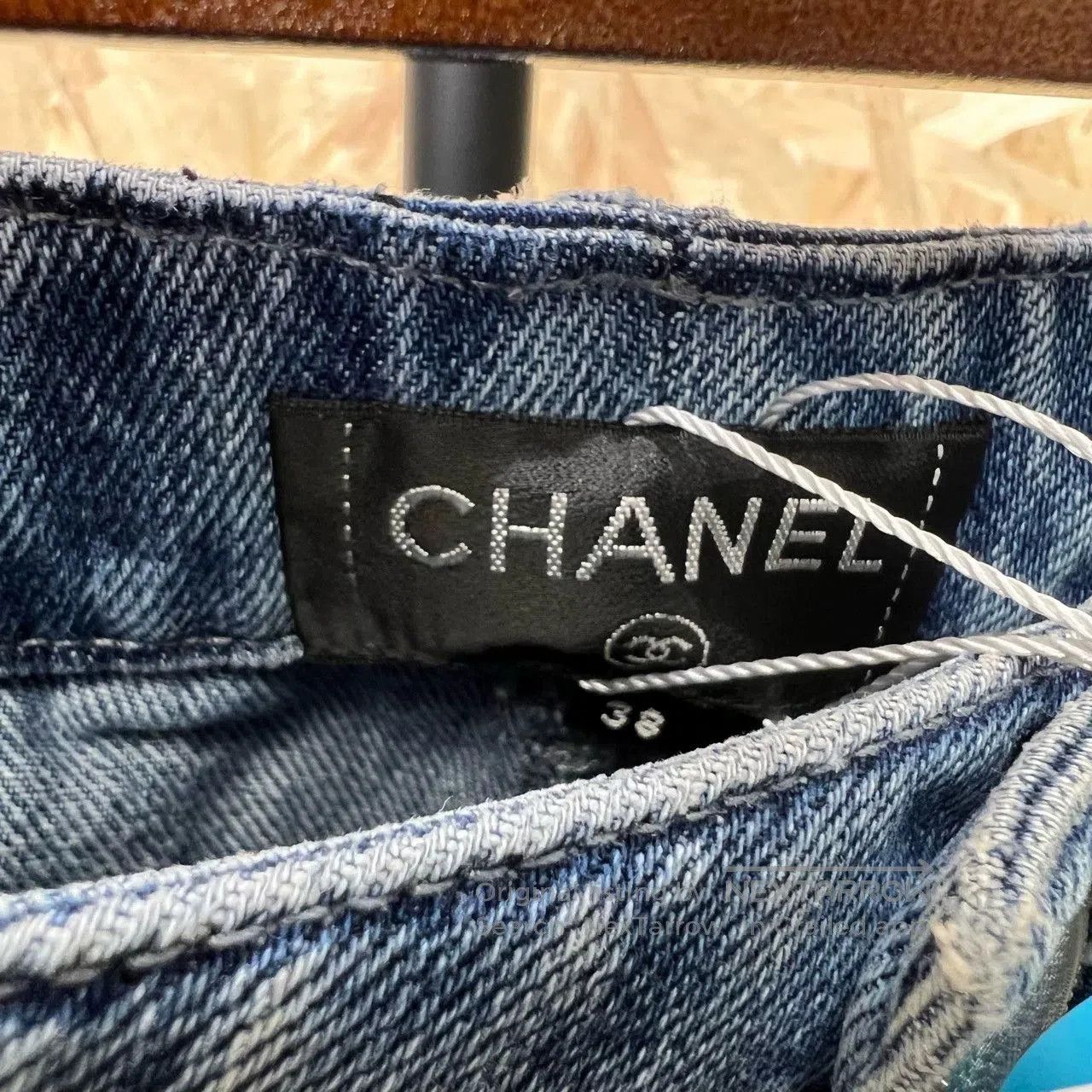 Chanel chanel logo denim pants with unique cut. Size 37" - 3 Thumbnail