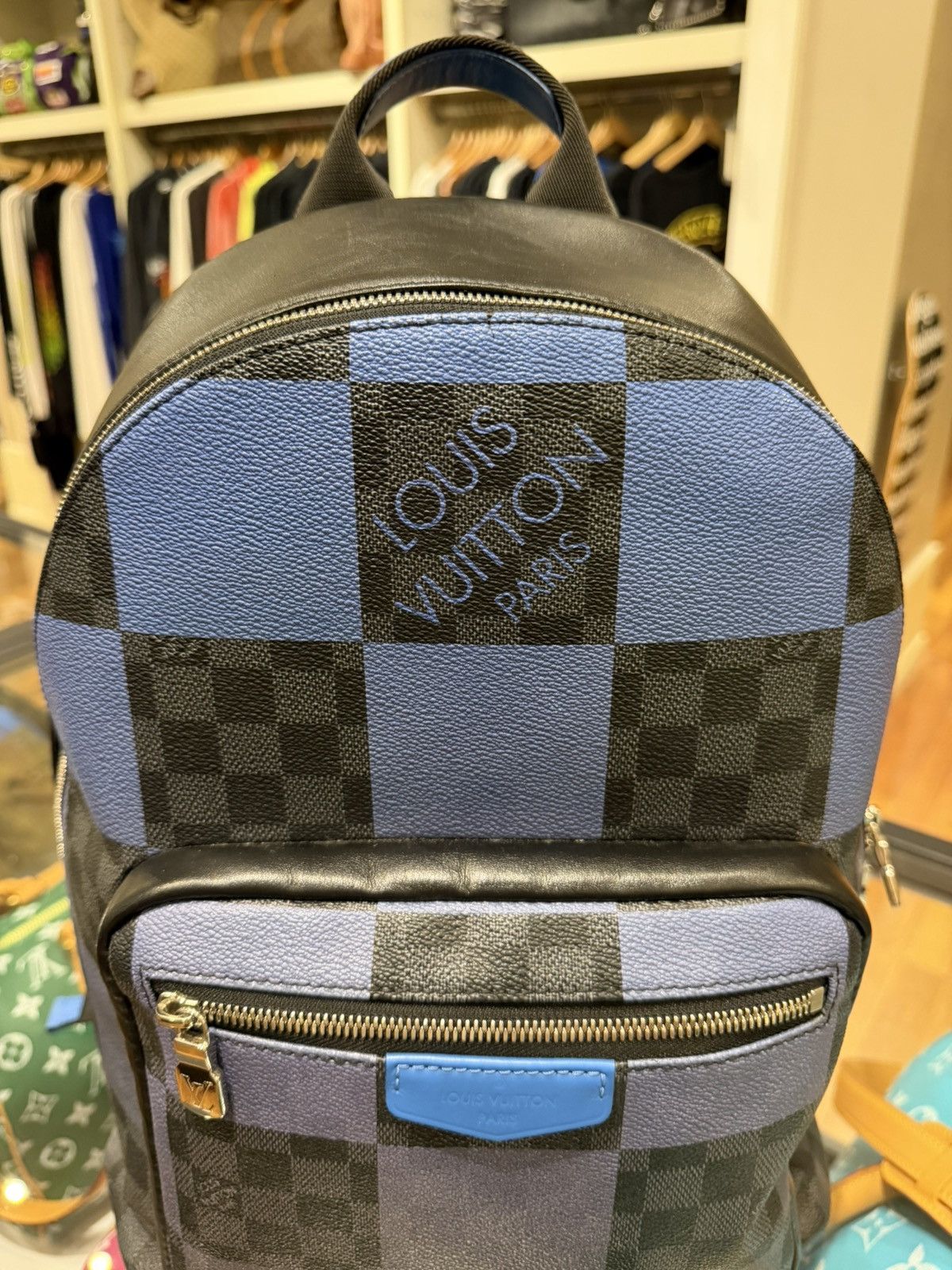 Louis Vuitton Louis Vuitton Josh Backpack Damier Pixel Cobalt Size ONE SIZE - 3 Thumbnail